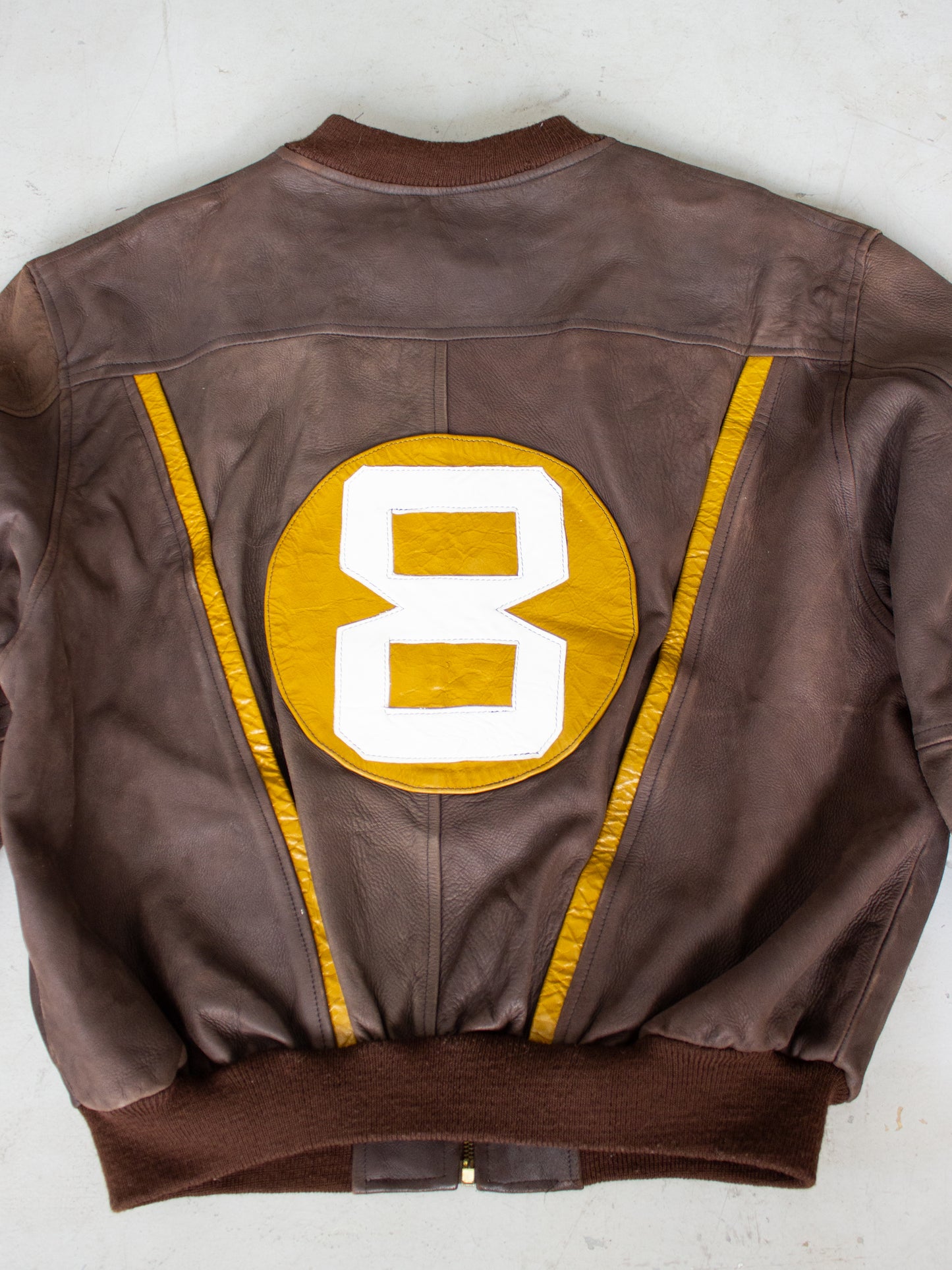 1990's 8 Ball Michael Hoban Style Leather Bomber Jacket Men's Medium