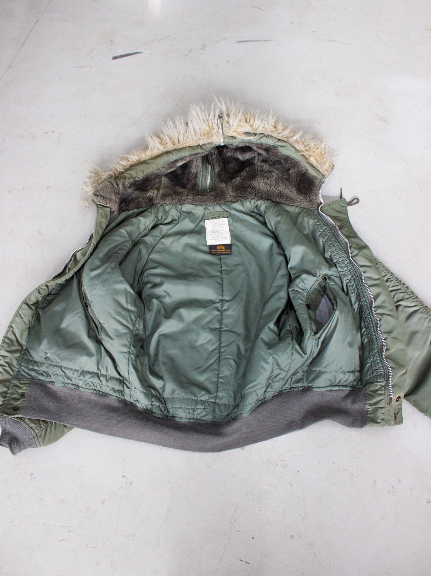 1970's USA Military N-2B Flying Man's Heavy Jacket By Alpha Industries Made in USA Size Small Medium
