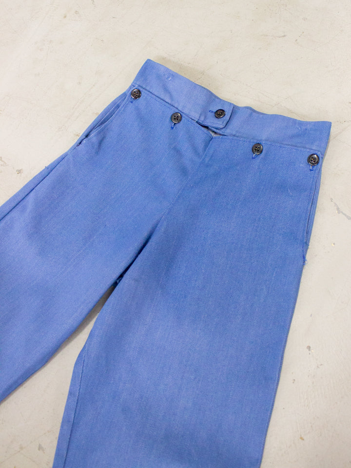 1930's-1940's Side Button Denim Jean Trousers (Size 26)