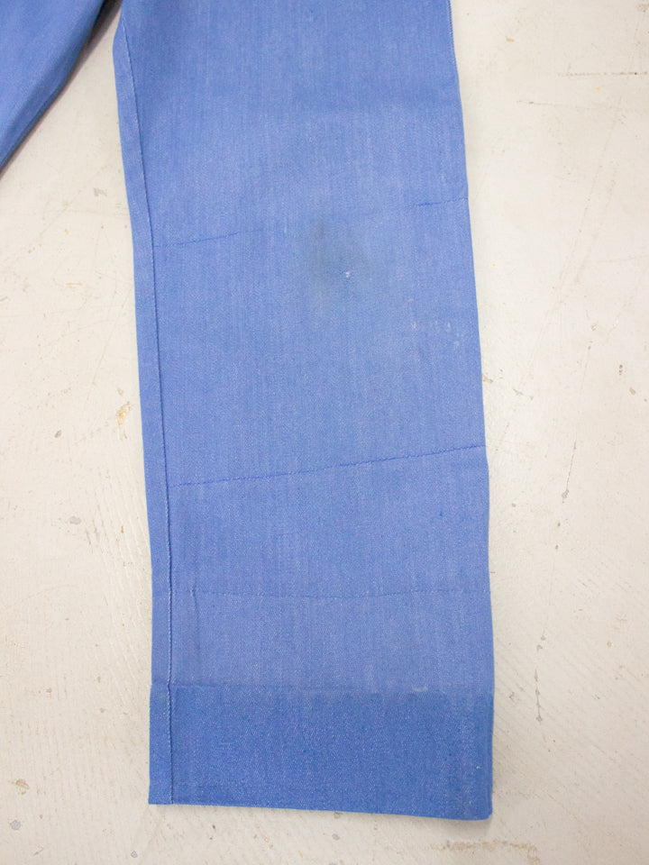 1930's-1940's Side Button Denim Jean Trousers (Size 26)