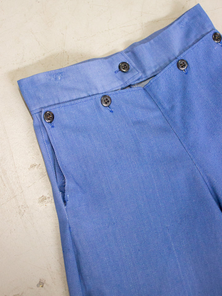 1930's-1940's Side Button Denim Jean Trousers (Size 26)