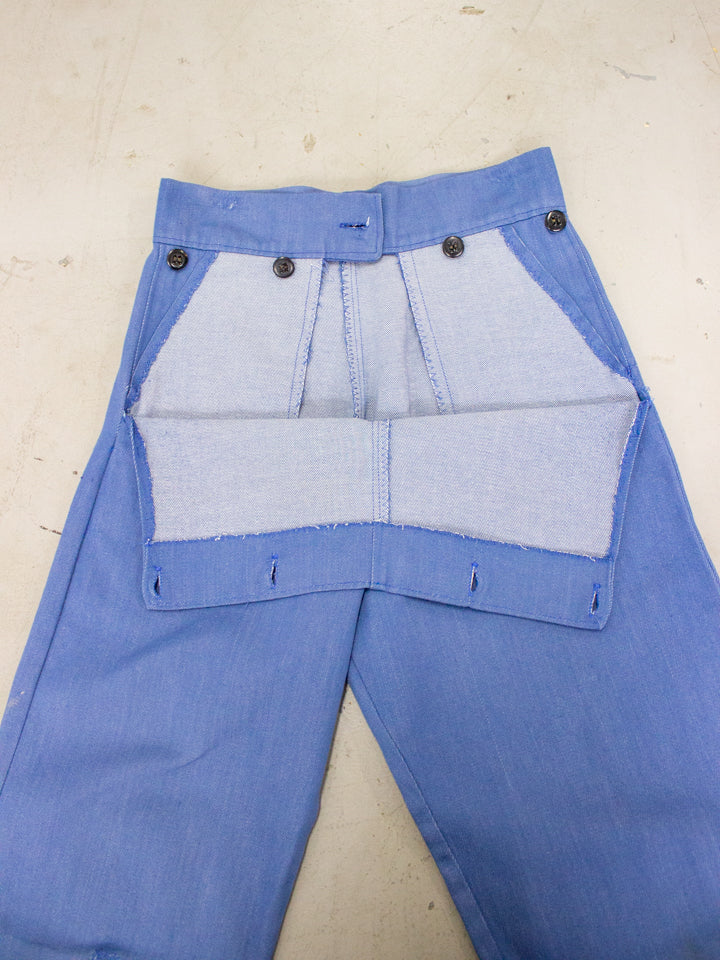 1930's-1940's Side Button Denim Jean Trousers (Size 26)