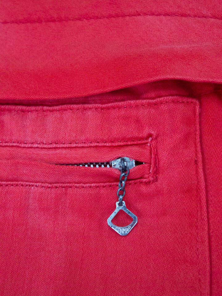 1940's Carter & Churchill Red Cotton Work Jacket With Quilted Liner and Talon Zippers (Size Large)