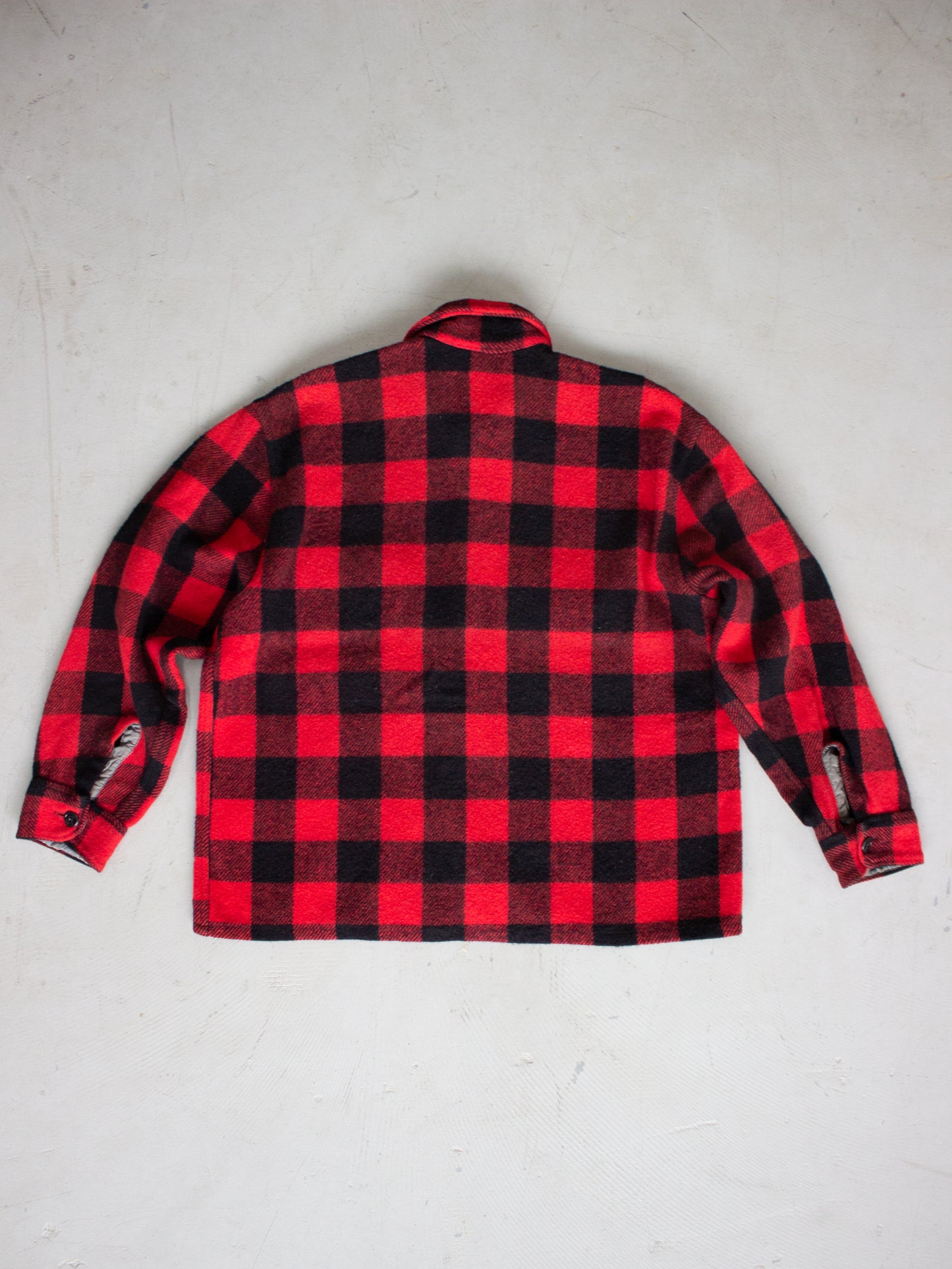 1950's Regent Red Buffalo Plaid Wool Flannel (Large-X Large)