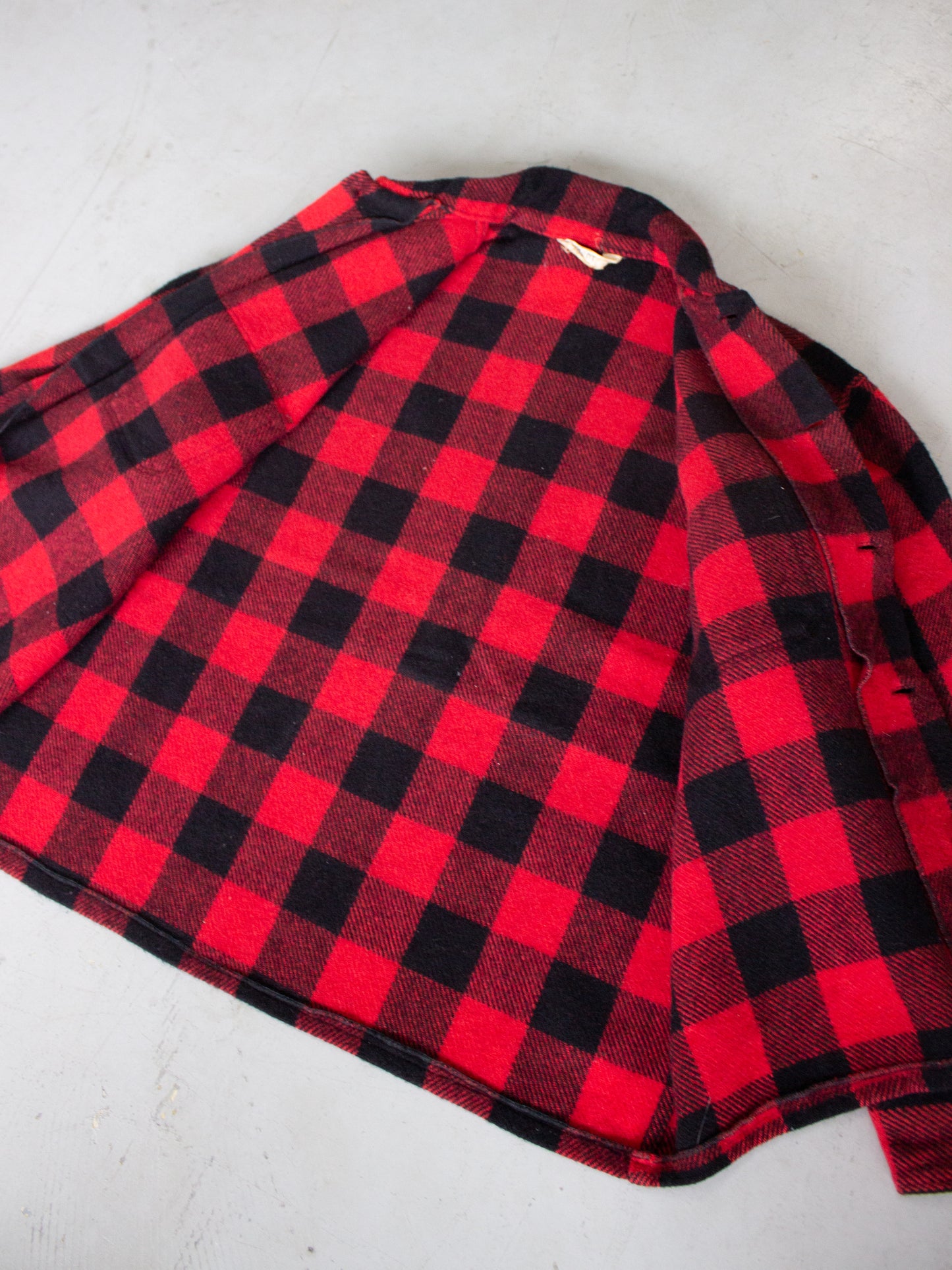 1950's Regent Red Buffalo Plaid Wool Flannel (Large-X Large)