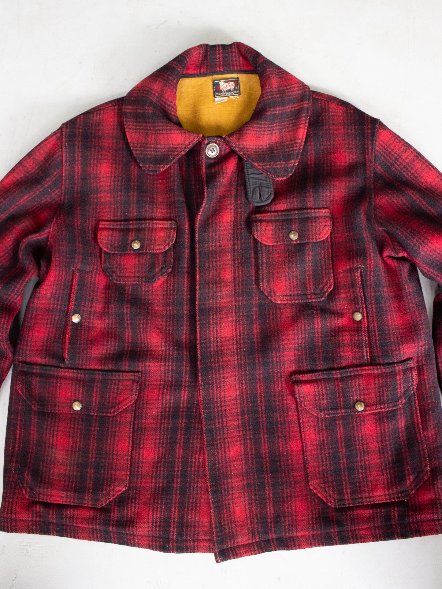 1950's Woolrich Red Buffalo Plaid Hunting Jacket Style 503 (X Large)
