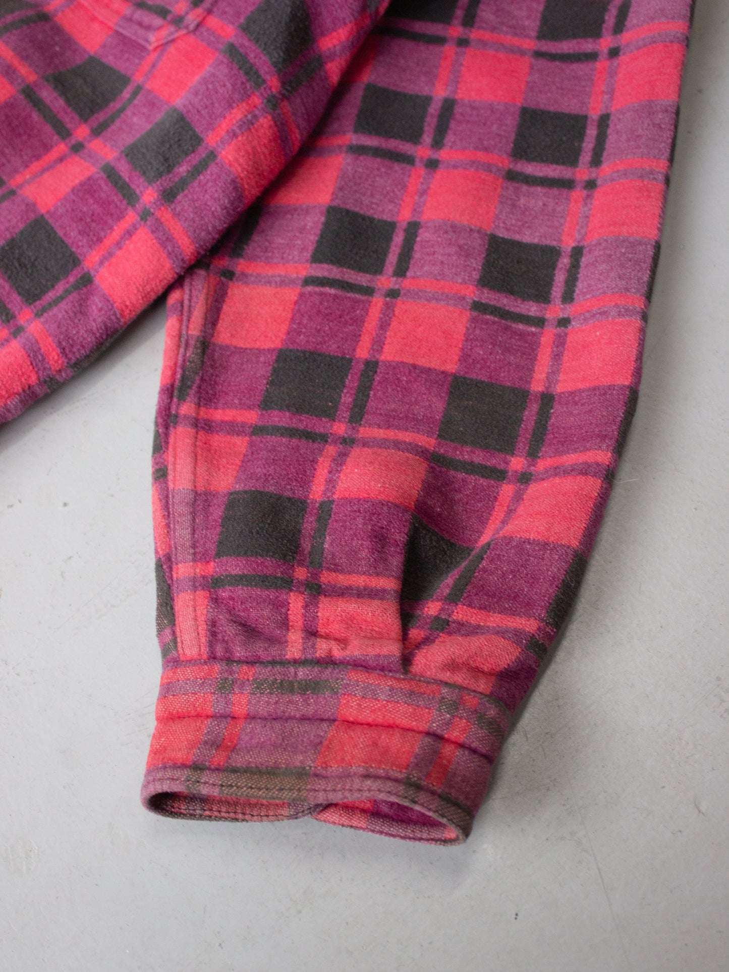 1960's-1970's Champion Plaid Flannel Cotton Shirt (Medium-Large)