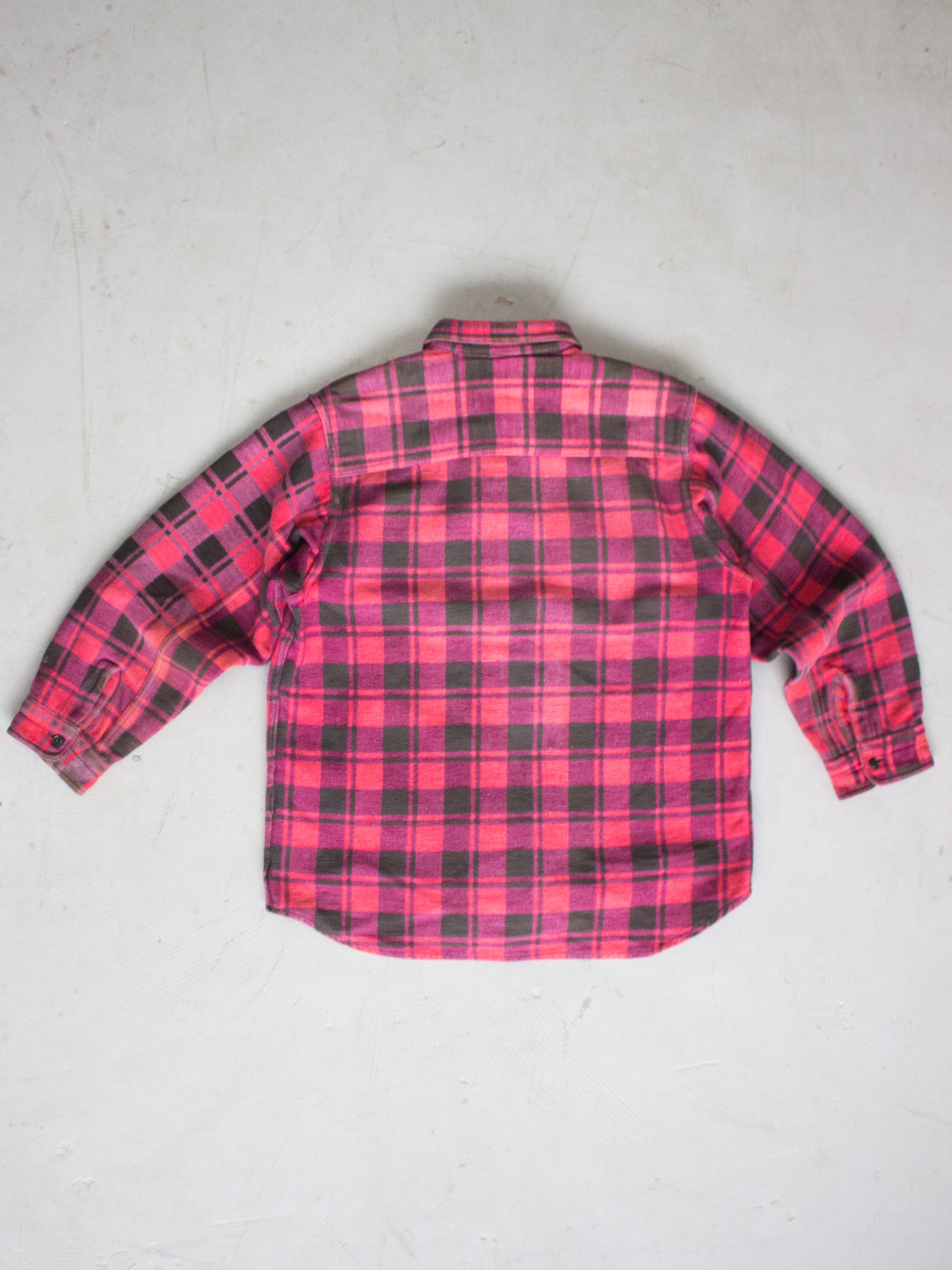 1960's-1970's Champion Plaid Flannel Cotton Shirt (Medium-Large)