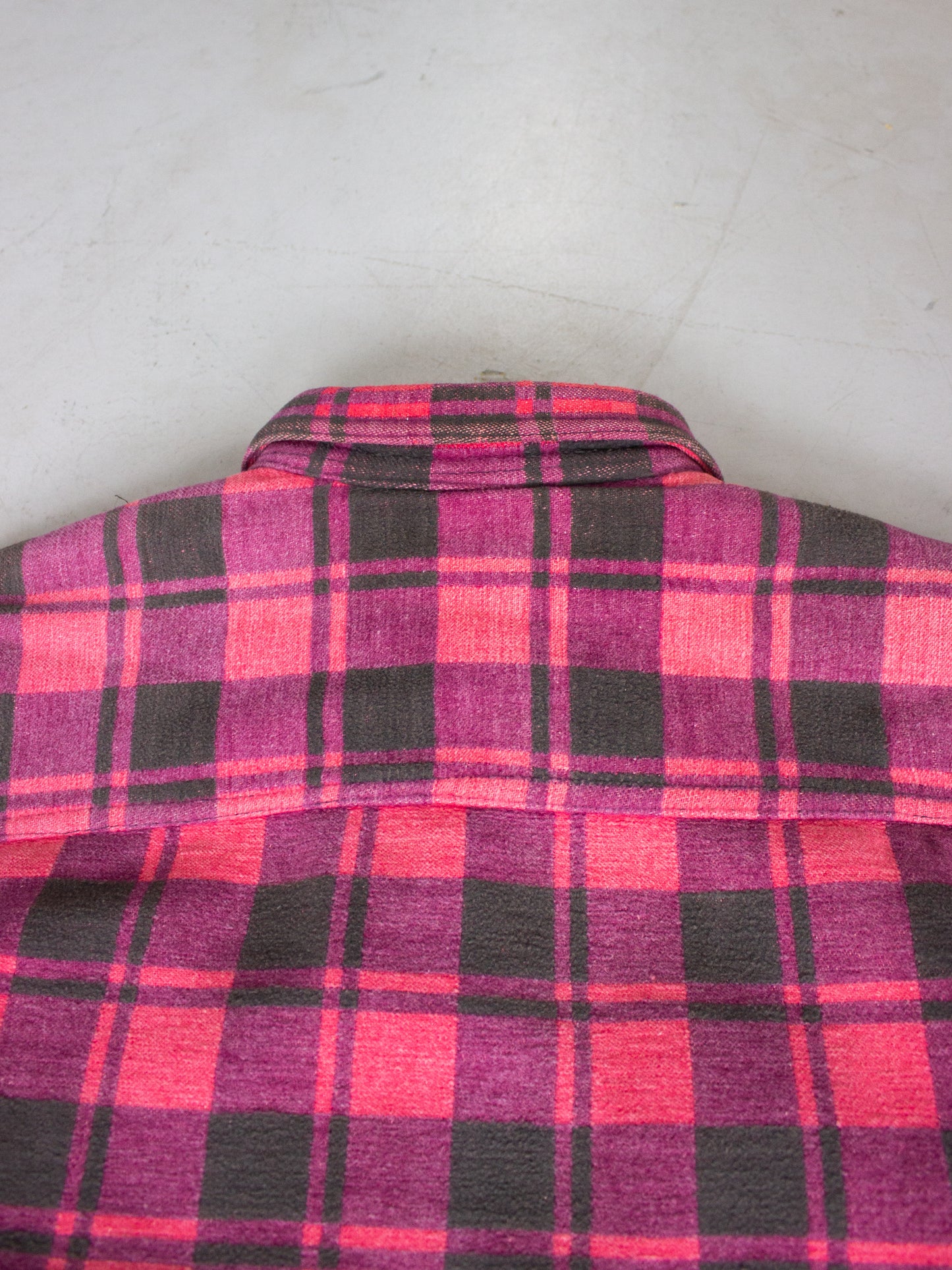 1960's-1970's Champion Plaid Flannel Cotton Shirt (Medium-Large)