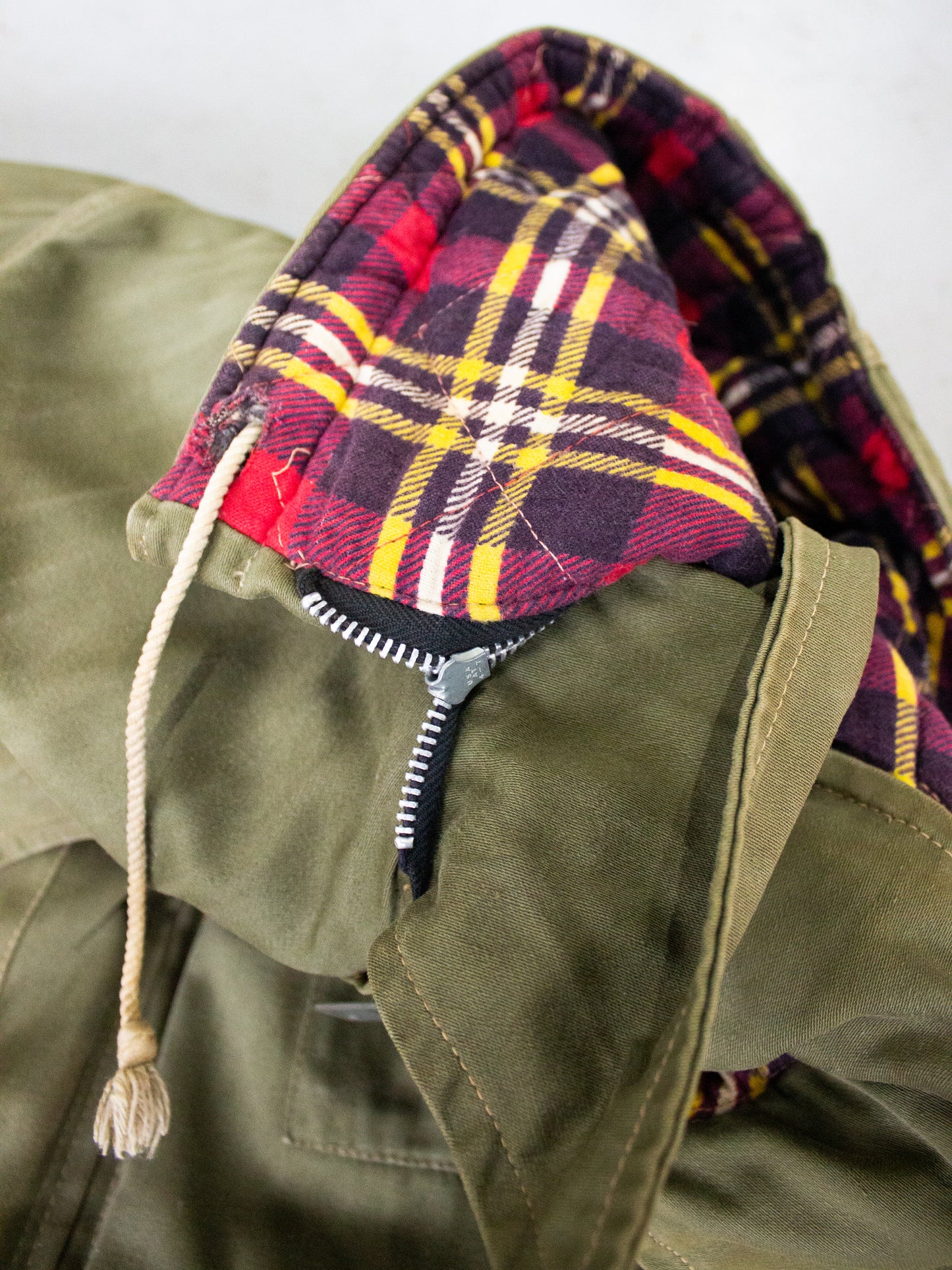 1960's 1970's Polar Garments Hunting Jacket with Plaid Quilted Lining and Patch (Size Medium)
