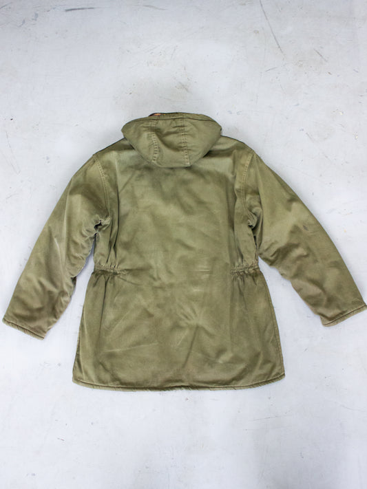 1960's 1970's Polar Garments Hunting Jacket with Plaid Quilted Lining and Patch (Size Medium)