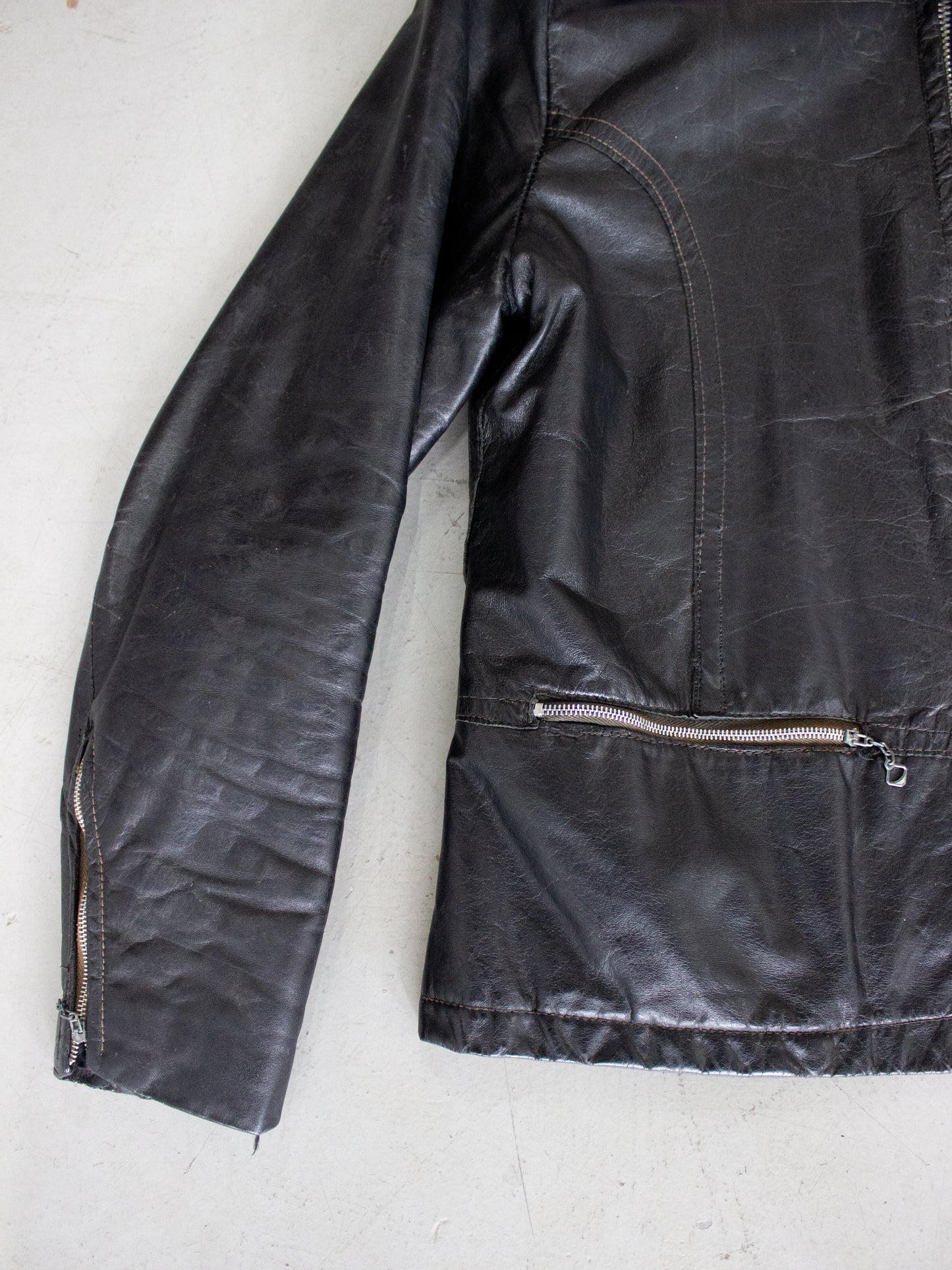 1960's Black Leather Jacket (Medium-Large)