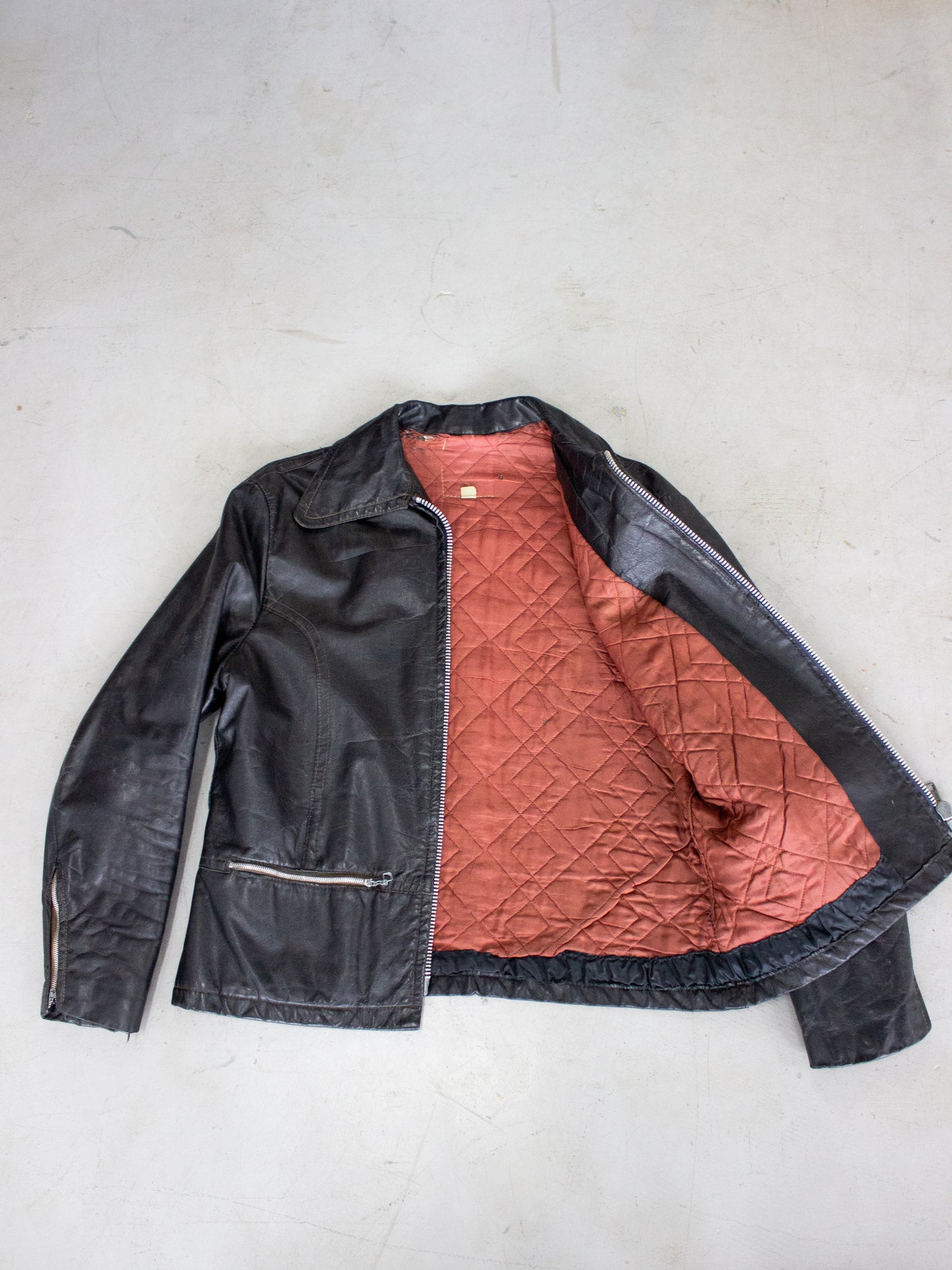 1960's Black Leather Jacket (Medium-Large)