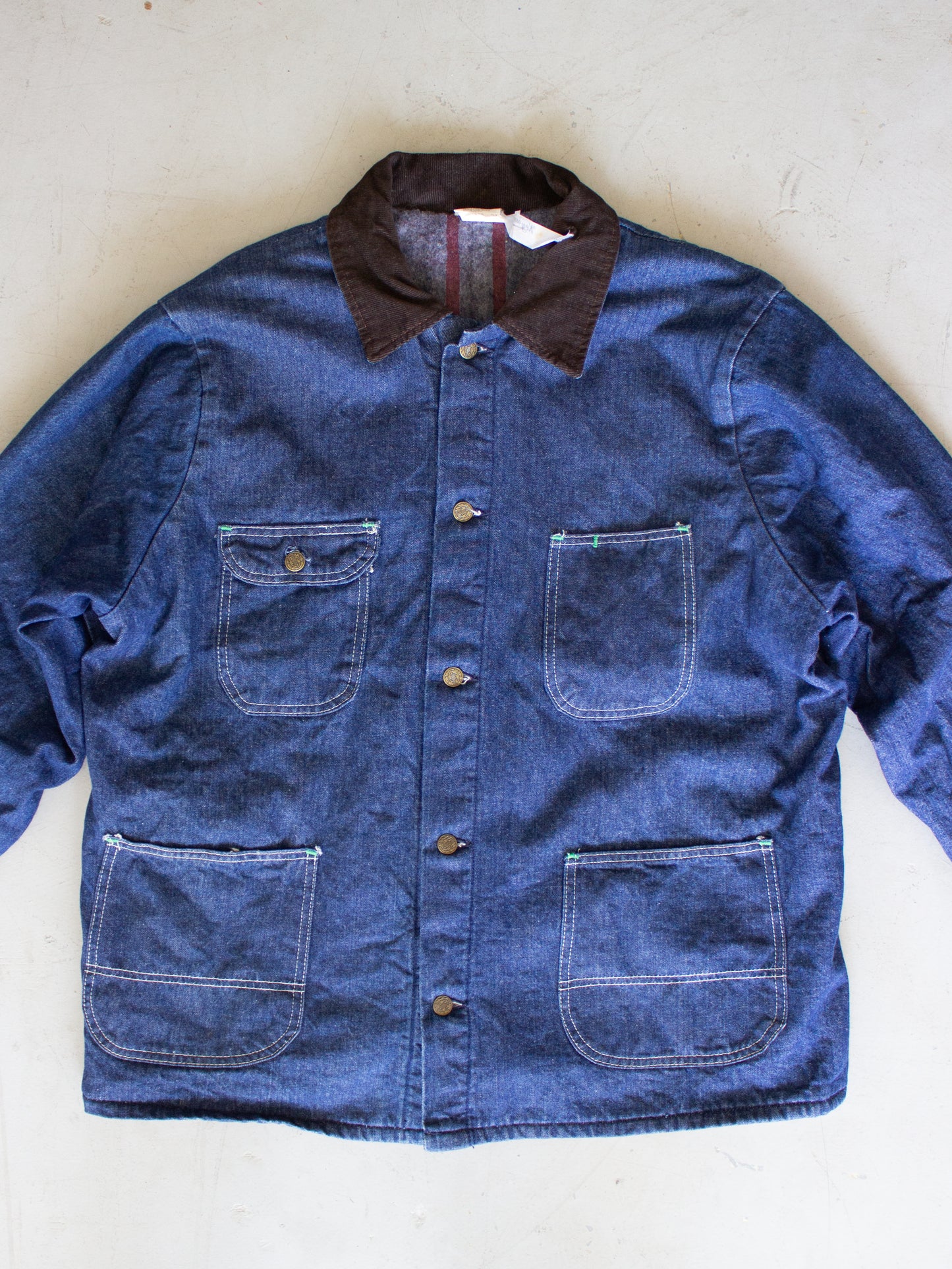 1960's Key Imperial Chore Blanket Lined Denim Jacket Made In USA (Large-X Large)