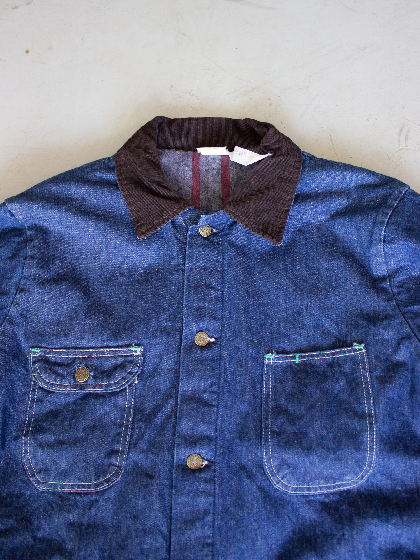 1960's Key Imperial Chore Blanket Lined Denim Jacket Made In USA (Large-X Large)