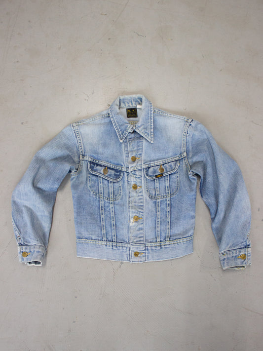 1960's Lee Riders Union Made Light Wash Denim Jacket Made in USA PATD 153438 (X Small)
