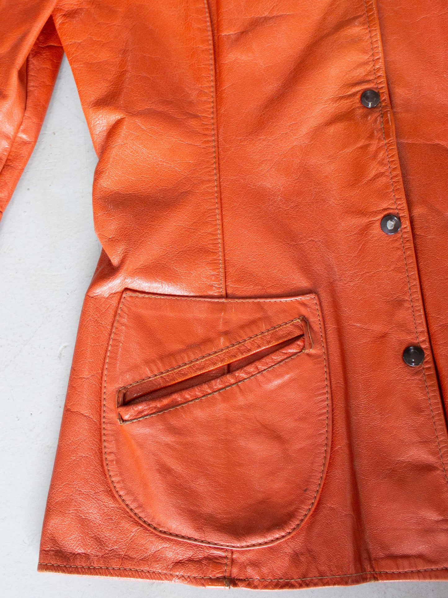 1960's Orange Leather Jacket (Small)