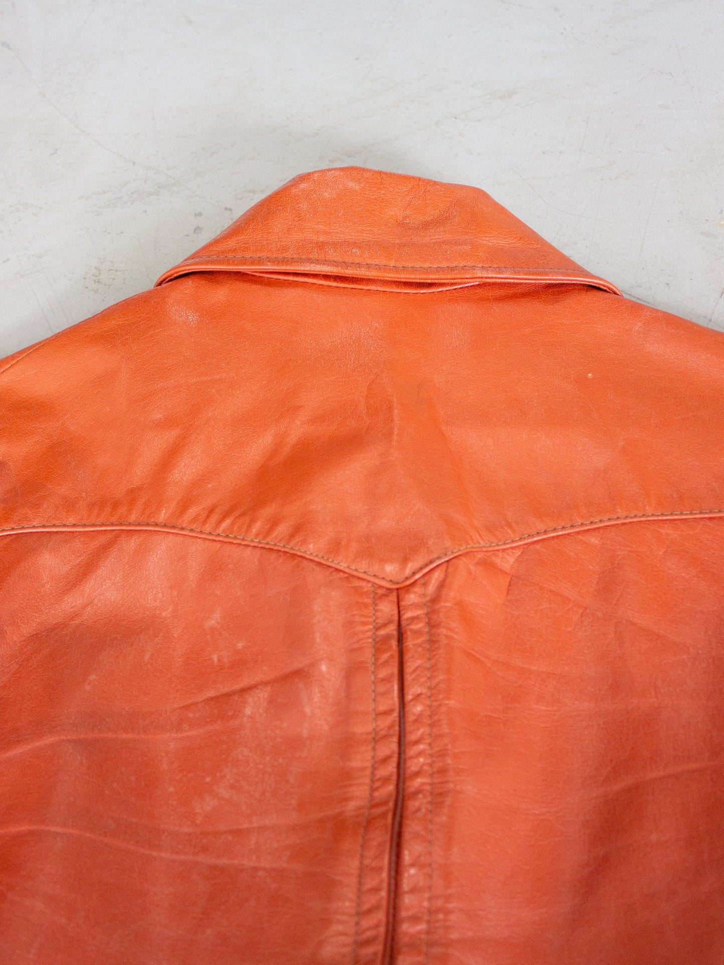 1960's Orange Leather Jacket (Small)