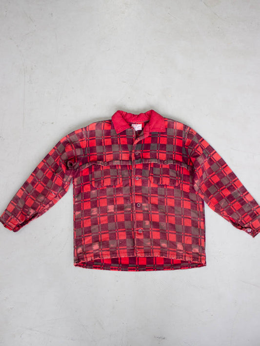 1970's-1980's Champion Plaid Flannel Cotton Shirt (Large-X Large)