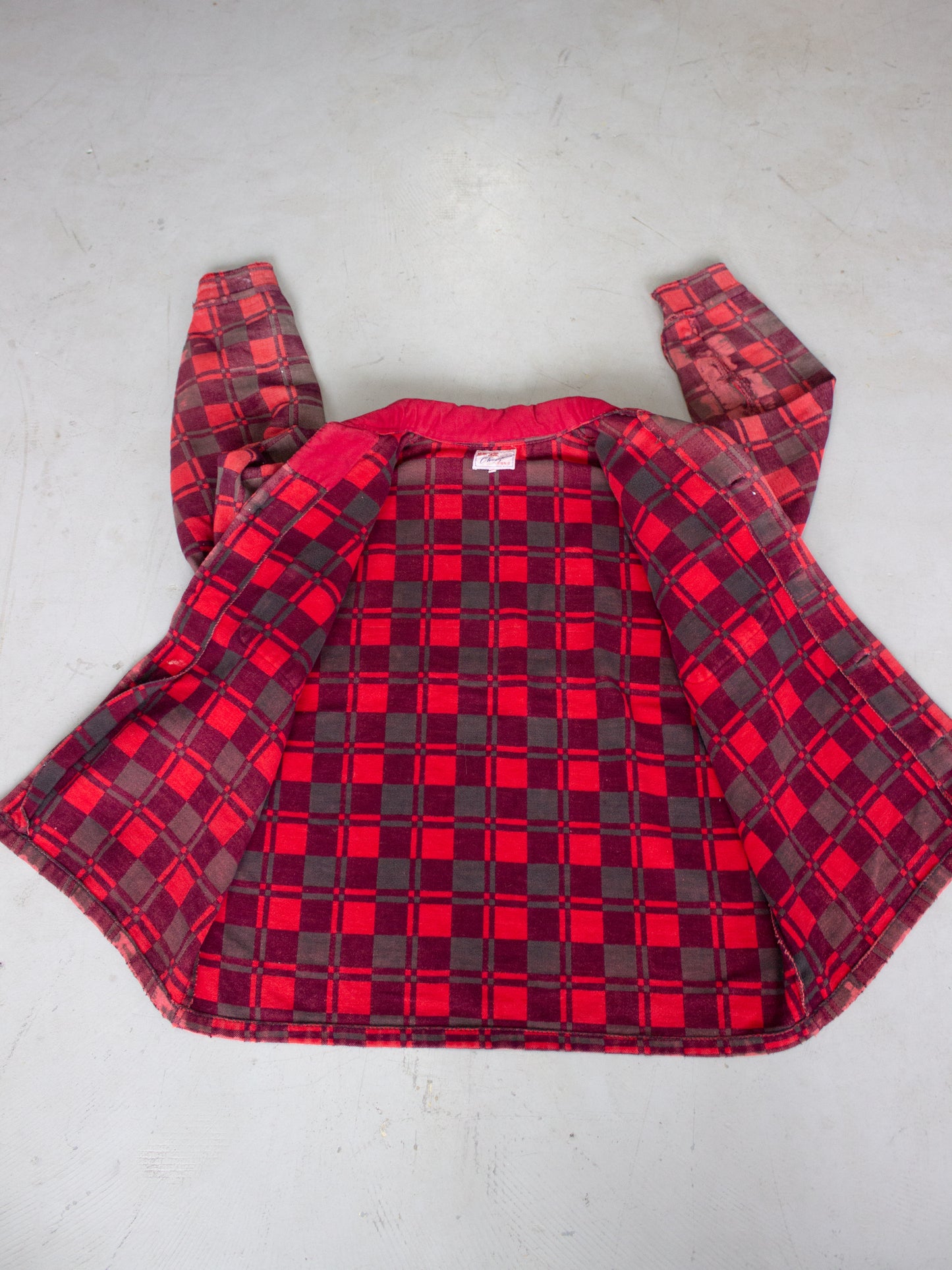 1970's-1980's Champion Plaid Flannel Cotton Shirt (Large-X Large)