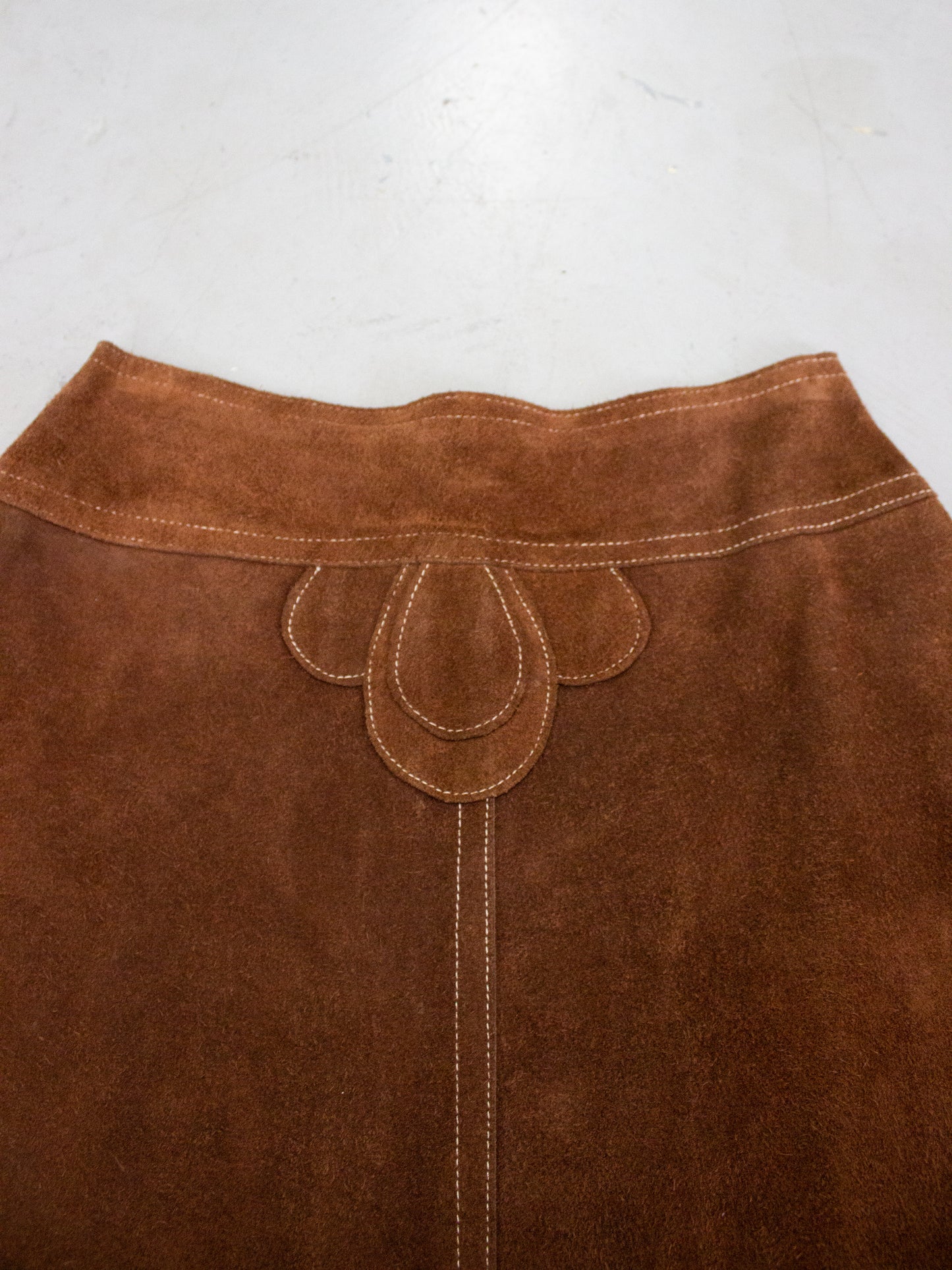 1970's Brown Suede Leather Vest + Skirt Set by Bagatelle Made in Canada (Small)