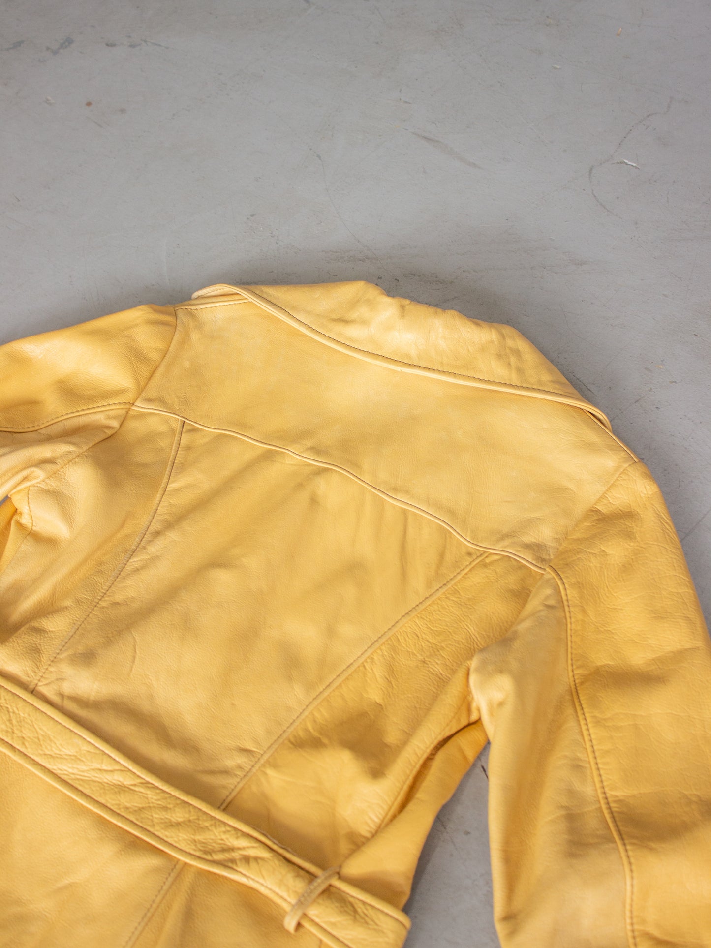 1970's Buckskin Leather Trench Jacket by Custom Made Sportswear (Medium)