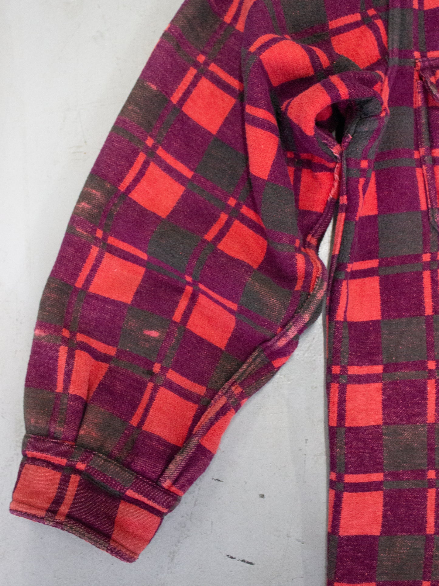 1970's Champion Plaid Flannel Cotton Shirt Jacket (Medium-Large)