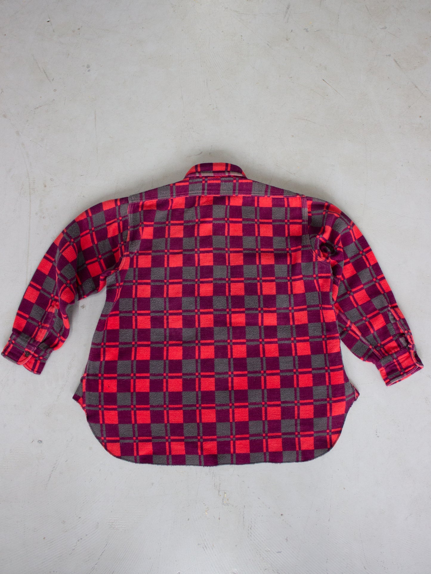 1970's Champion Plaid Flannel Cotton Shirt (Large)