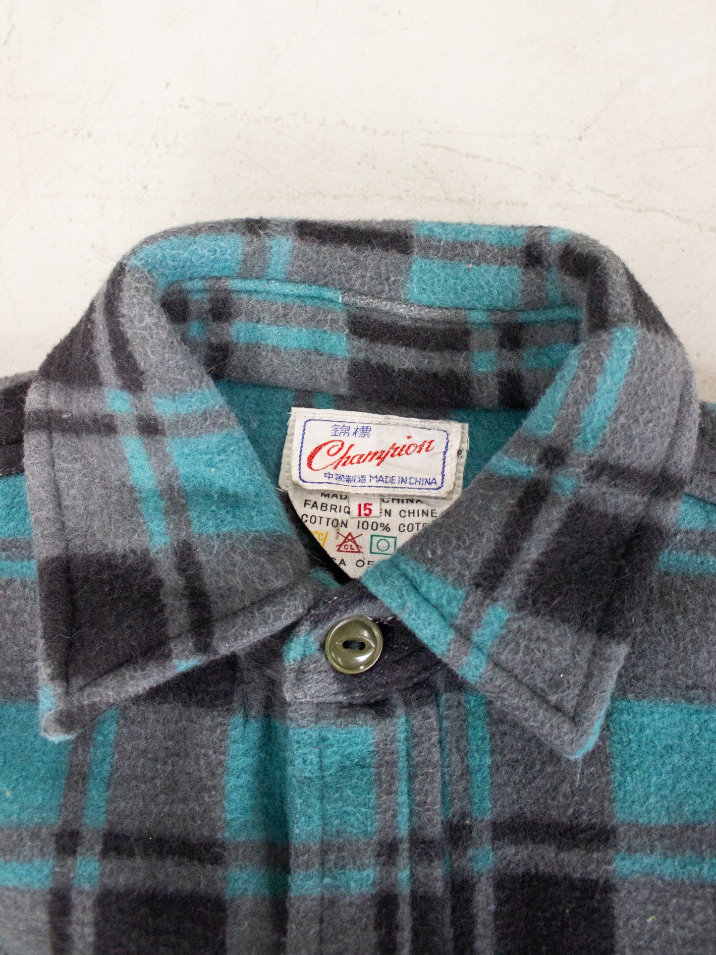 1970's Champion Plaid Flannel Cotton Shirt (Medium-Large)