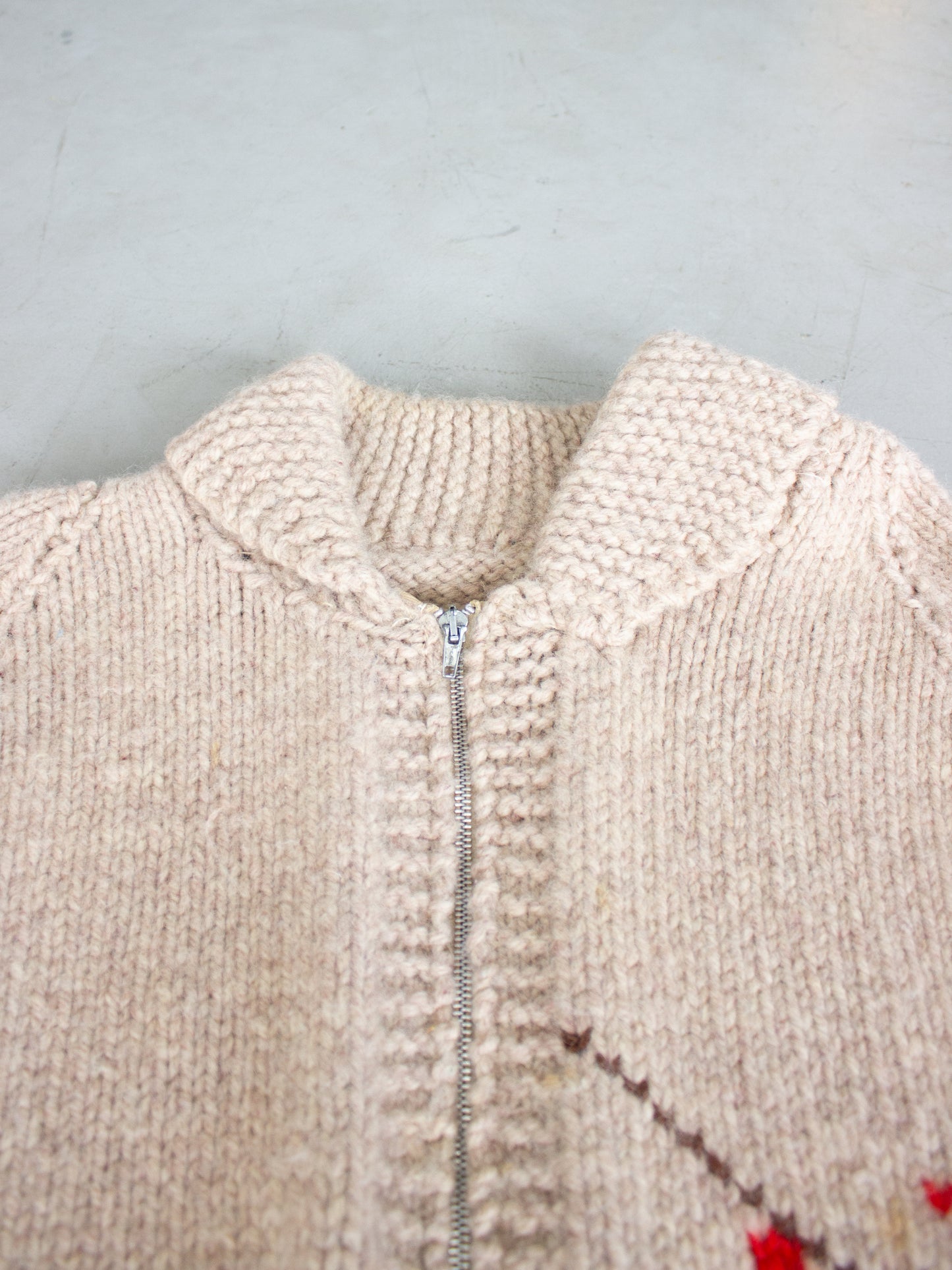 1970's Duck Hunting Wool Cowichan Knit Sweater Talon Zipper (X Large)