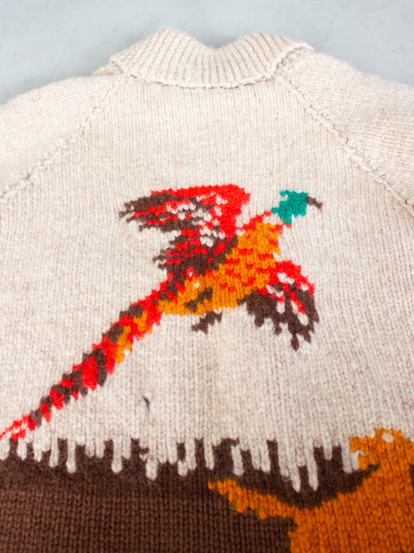 1970's Duck Hunting Wool Cowichan Knit Sweater Talon Zipper (X Large)