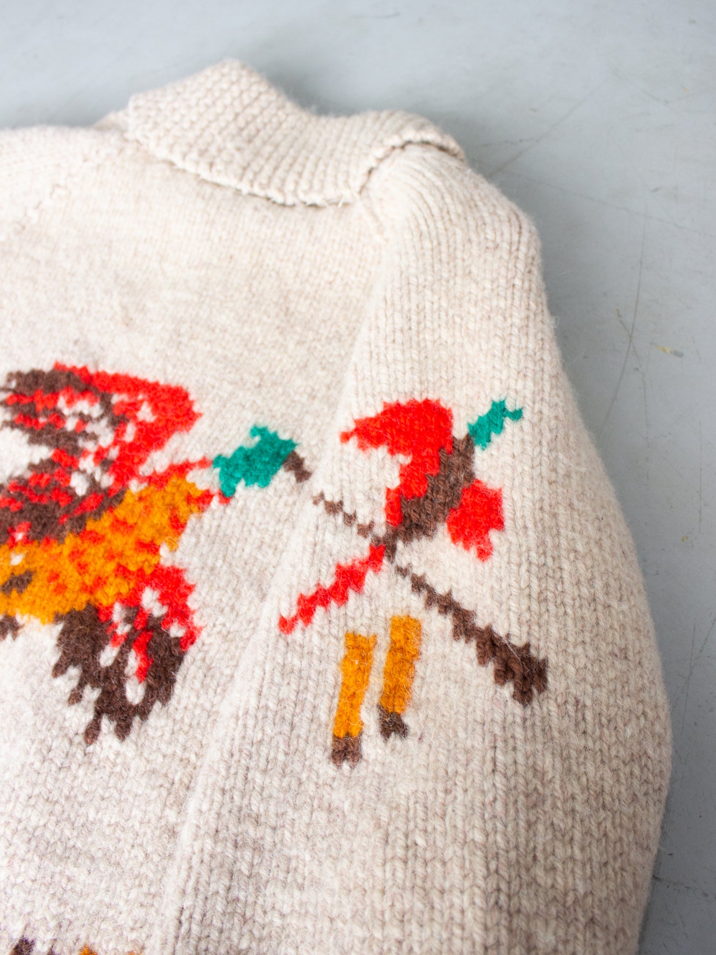 1970's Duck Hunting Wool Cowichan Knit Sweater Talon Zipper (X Large)