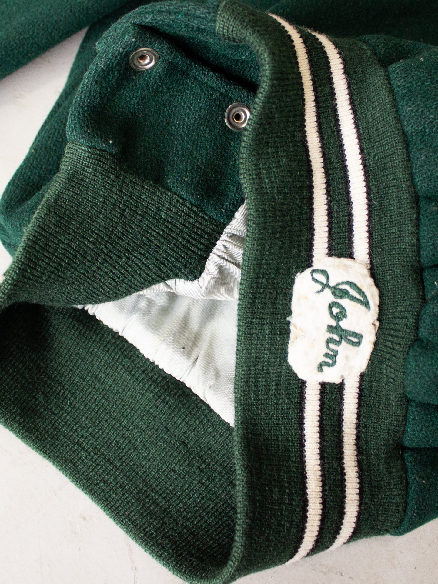 1970's Elyria Catholic School Wool Leather Varsity Jacket (Small-Medium)