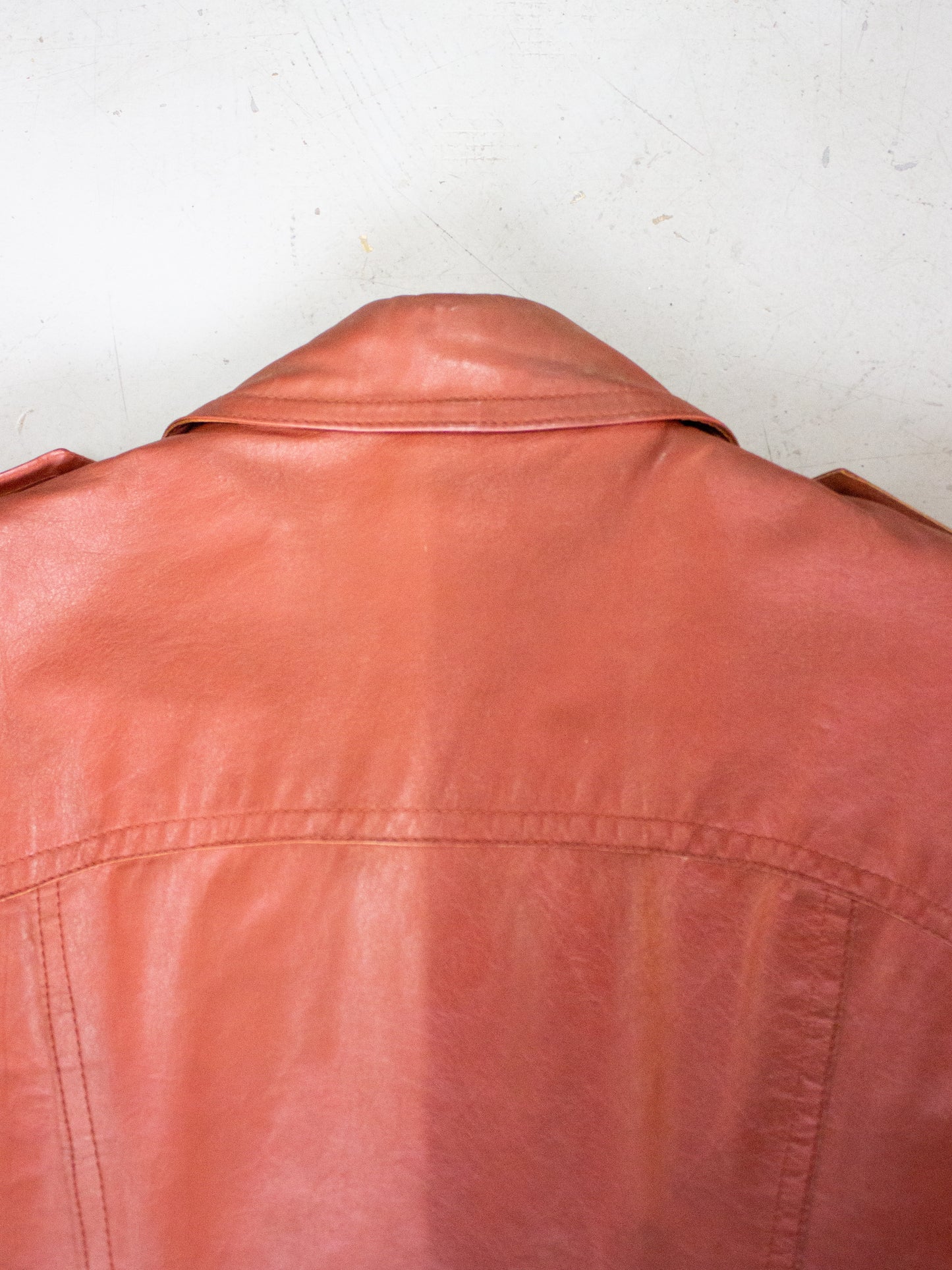 1970's Famous Leather Garments Rust Leather Jacket with Flannel Wool Lining Made in Canada (Size Medium Large)