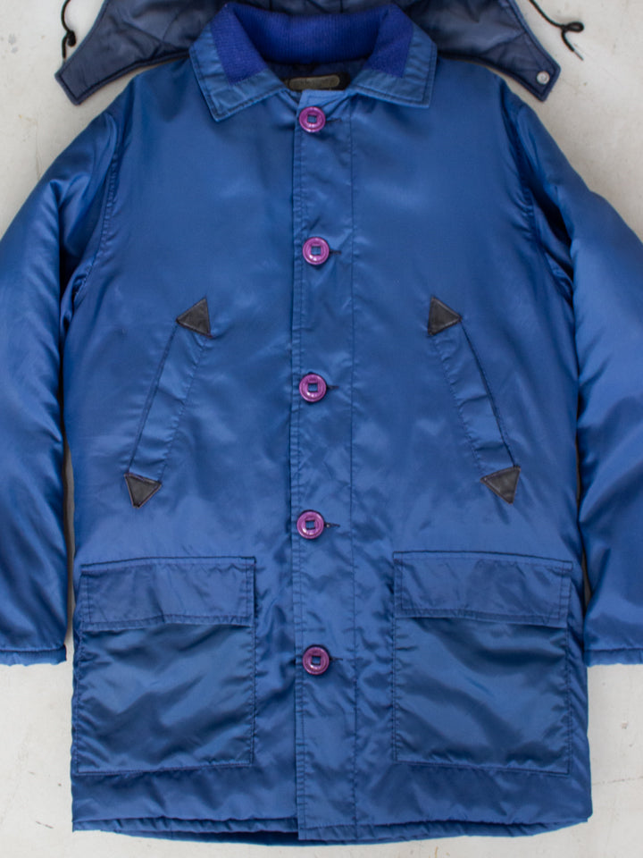1970's Golden Goose Blue Feather and Down Winter Jacket Made in Canada (Medium)