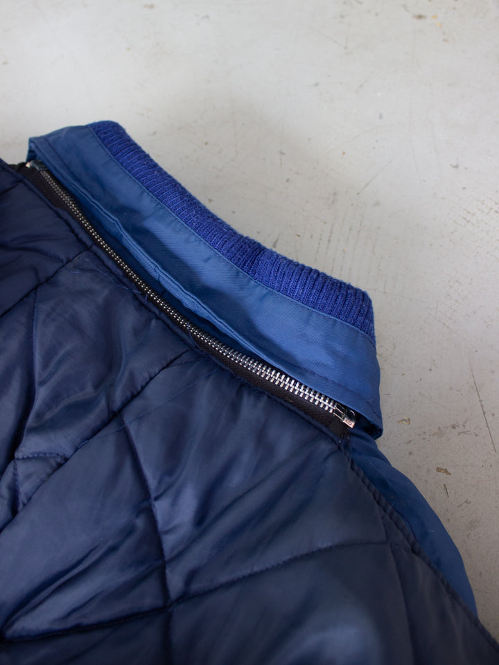 1970's Golden Goose Blue Feather and Down Winter Jacket Made in Canada (Medium)