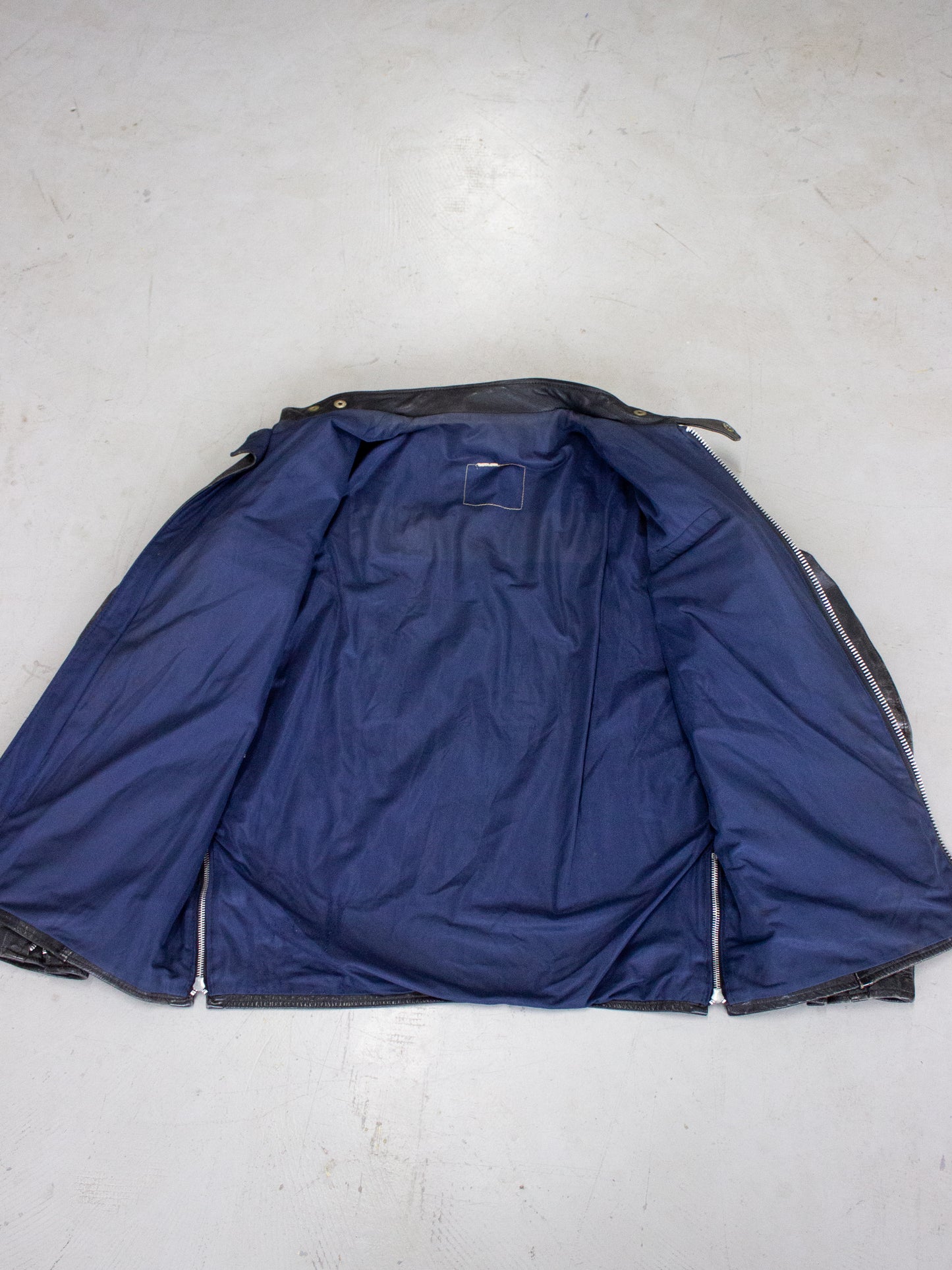 1970's Honda Black Leather Cafe Racer Motorcycle Jacket (Medium)