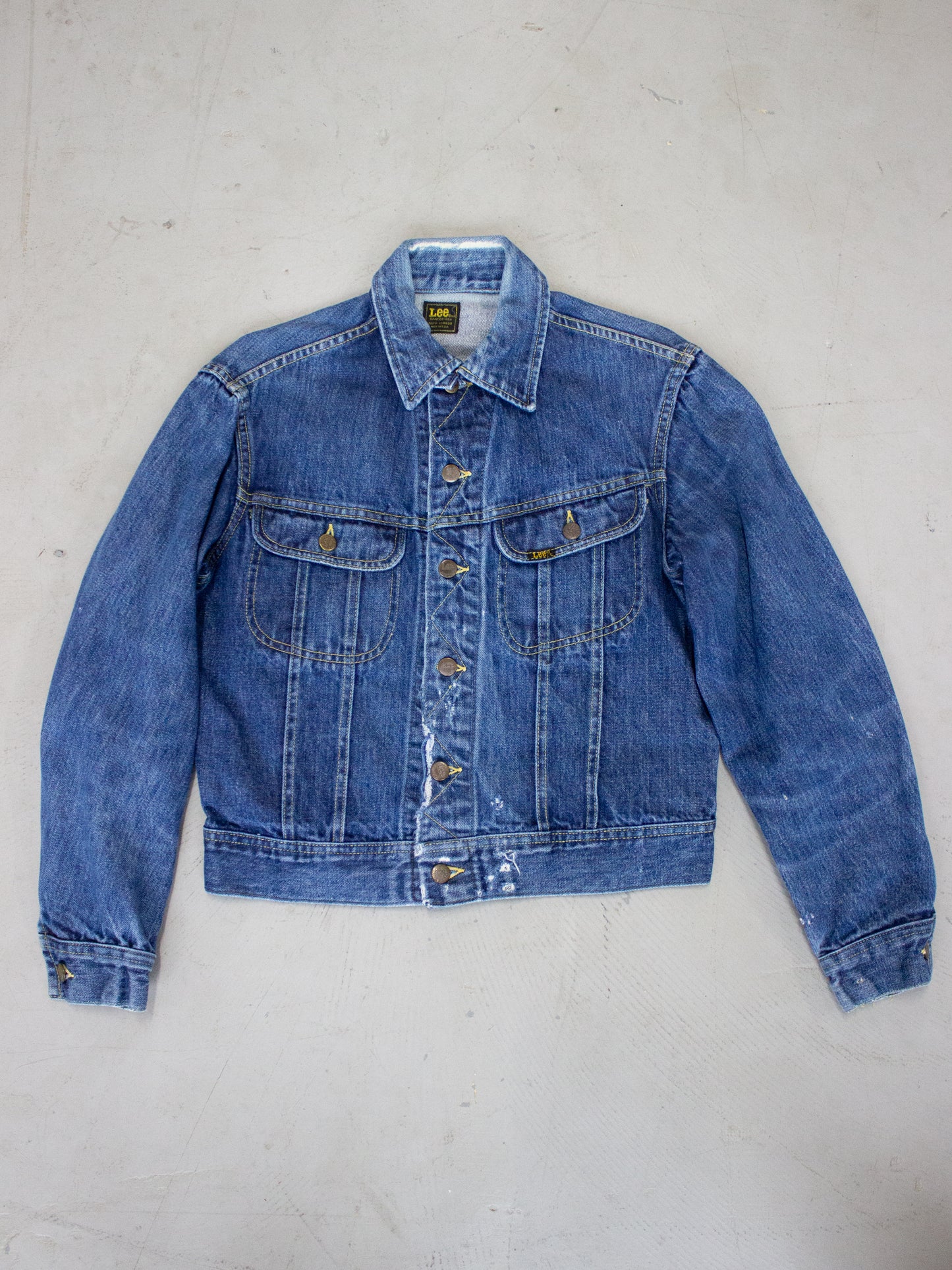 1970's Lee Riders Union Made Jean Jacket Made In USA Dark Wash PATD-153438 (Medium-Large)