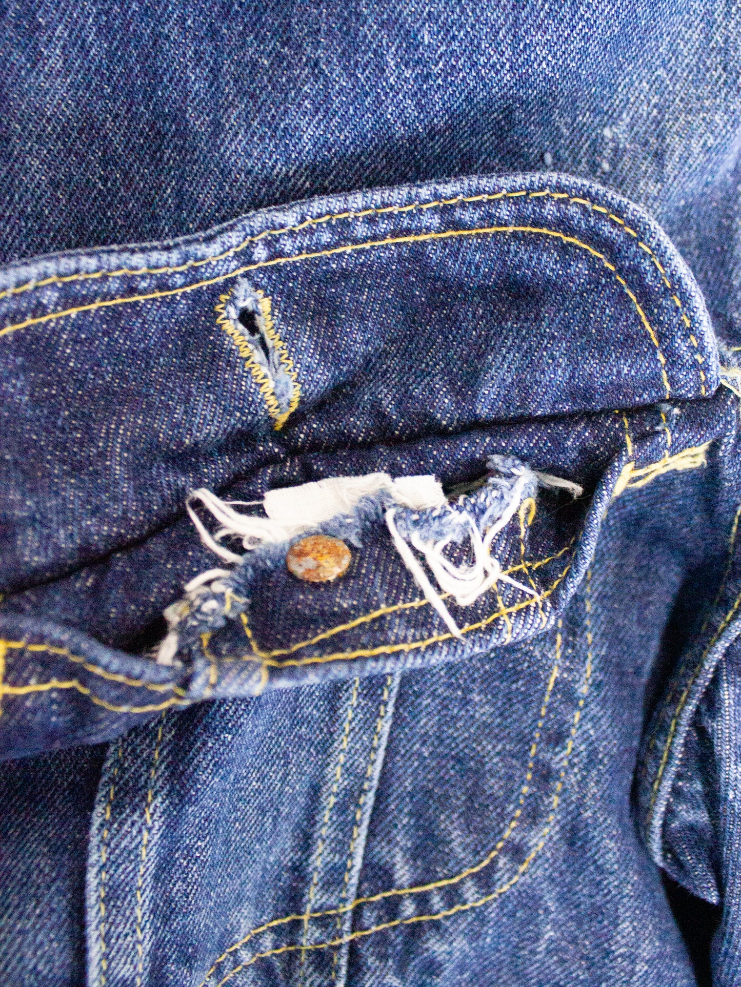 1970's Lee Riders Union Made Jean Jacket Made In USA Dark Wash PATD-153438 (Medium-Large)