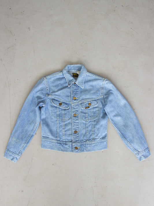 1970's Lee Riders Union Made Jean Jacket Made In USA Light Wash PATD-153438 (XX Small- X Small)