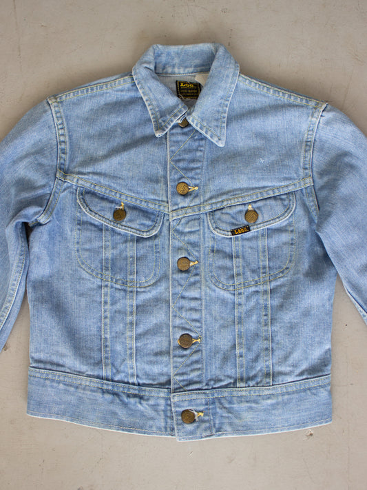 1970's Lee Riders Union Made Jean Jacket Made In USA Light Wash PATD-153438 (XX Small- X Small)
