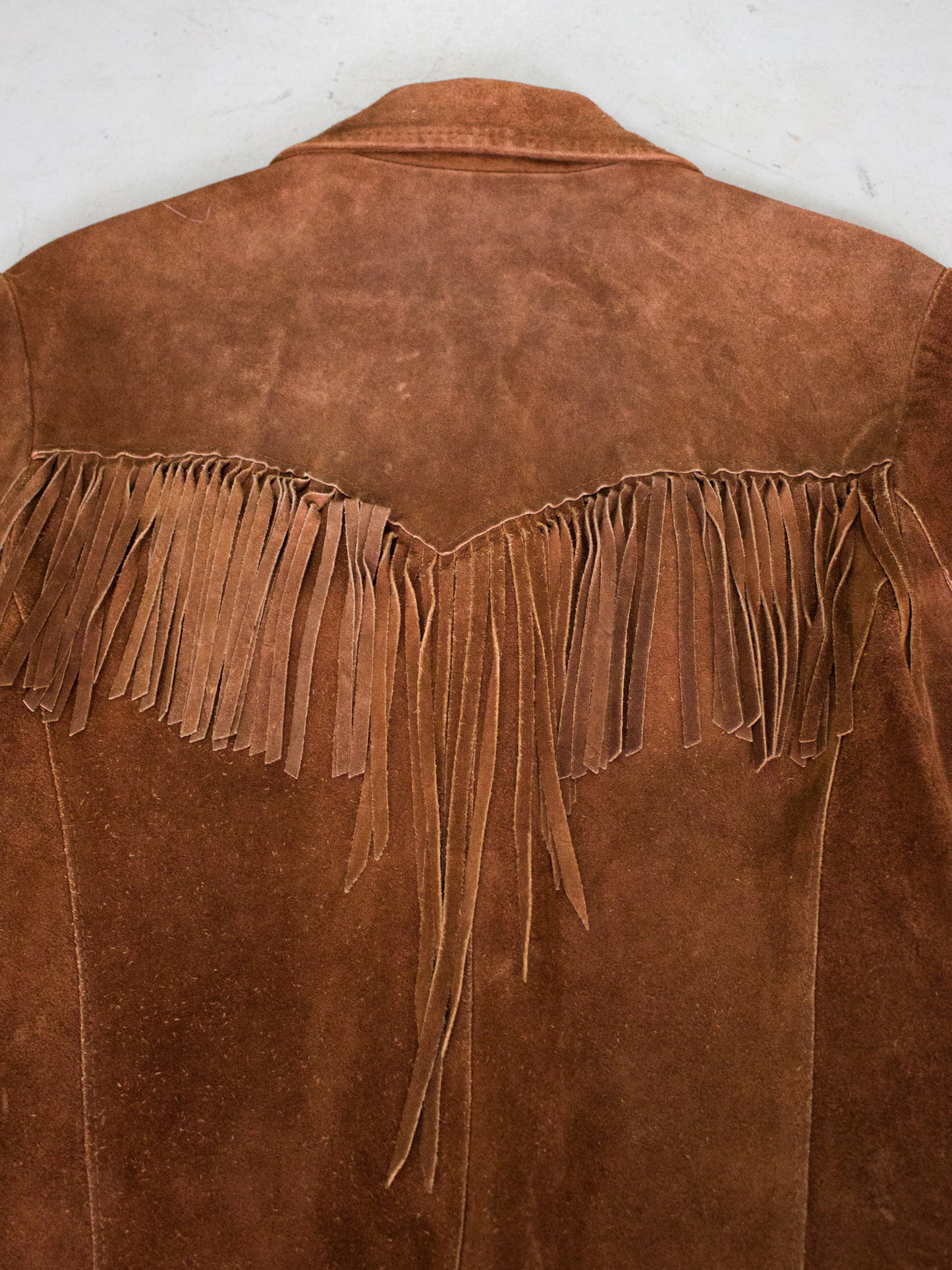 1970's Pioneer Wear Brown Suede Fringe Jacket Made in USA (Men's Small)