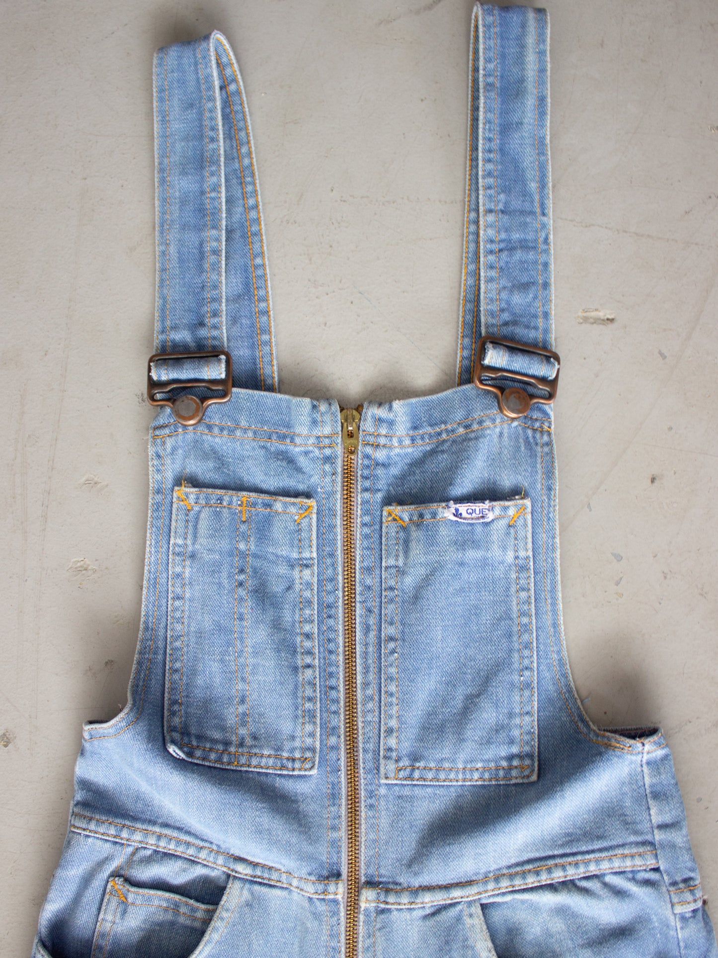 1970's Quebec Light Wash Flared Denim Overalls Made in Canada (Small-Medium)