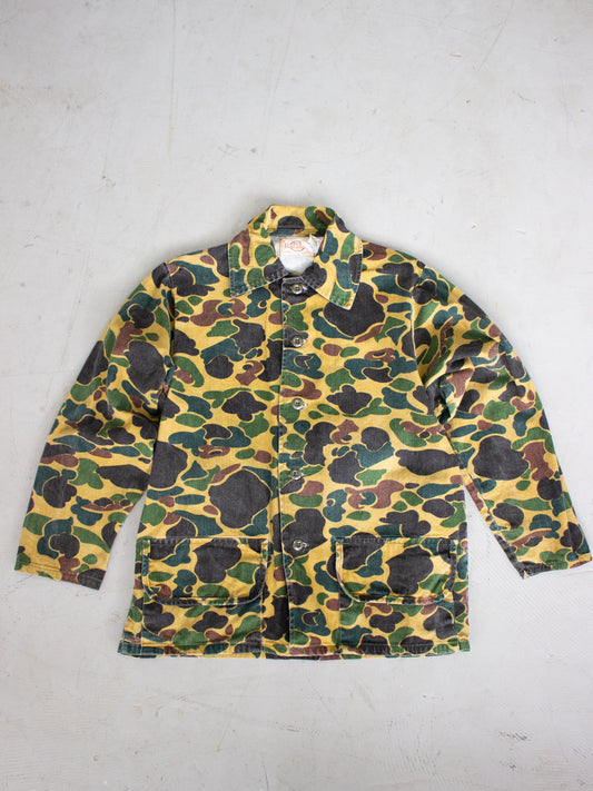 1970's Saftbak Camo Hunting Button Up Shirt Made in USA (Medium-Large)