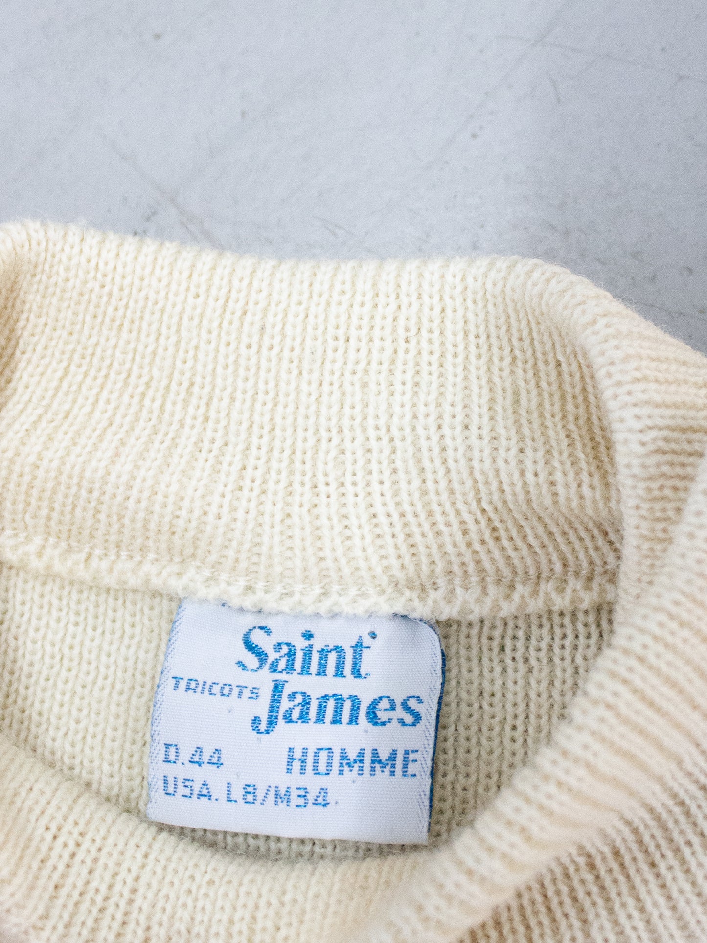 Vintage 1970's Saint James Striped Wool Sweater Breton Fishermans Style Made in France ( Small X Small)