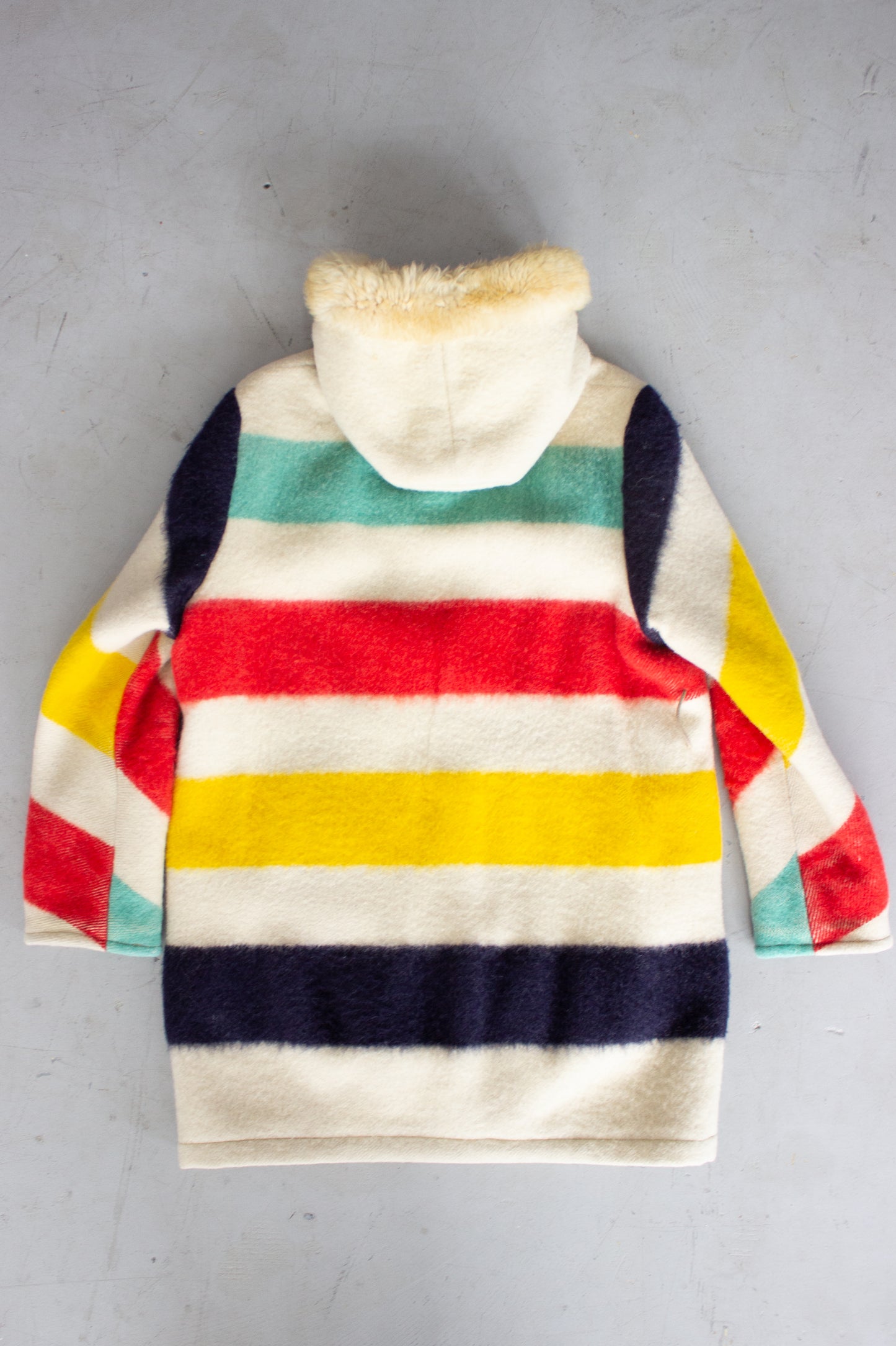 1970's The Hudson's Bay Company Wool Blanket Reversible Coat Made in Canada (Medium-Large)