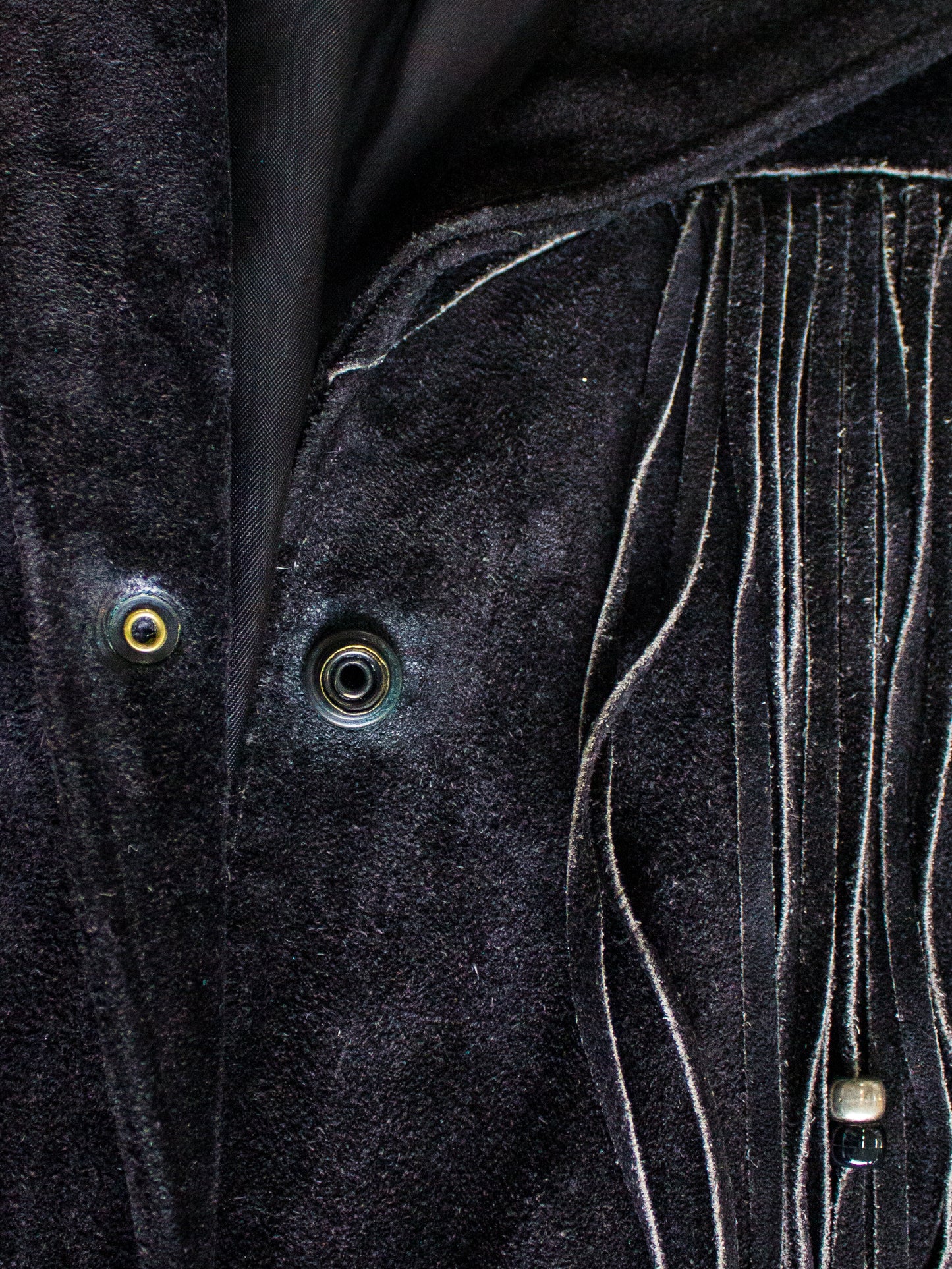 1970's Lariat Western Black Suede Fringe Jacket Made in USA (Men's Medium)