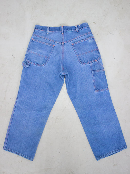 1980's Big Mac Carpenter Work Wear Denim Jeans Made in USA (Size 36-38)