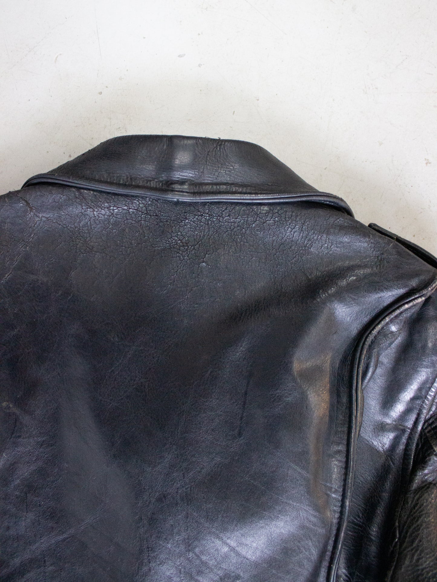 1980's Branded of Queens W-Style Black Cowhide Moto Jacket Made in New York USA (Men's Medium)