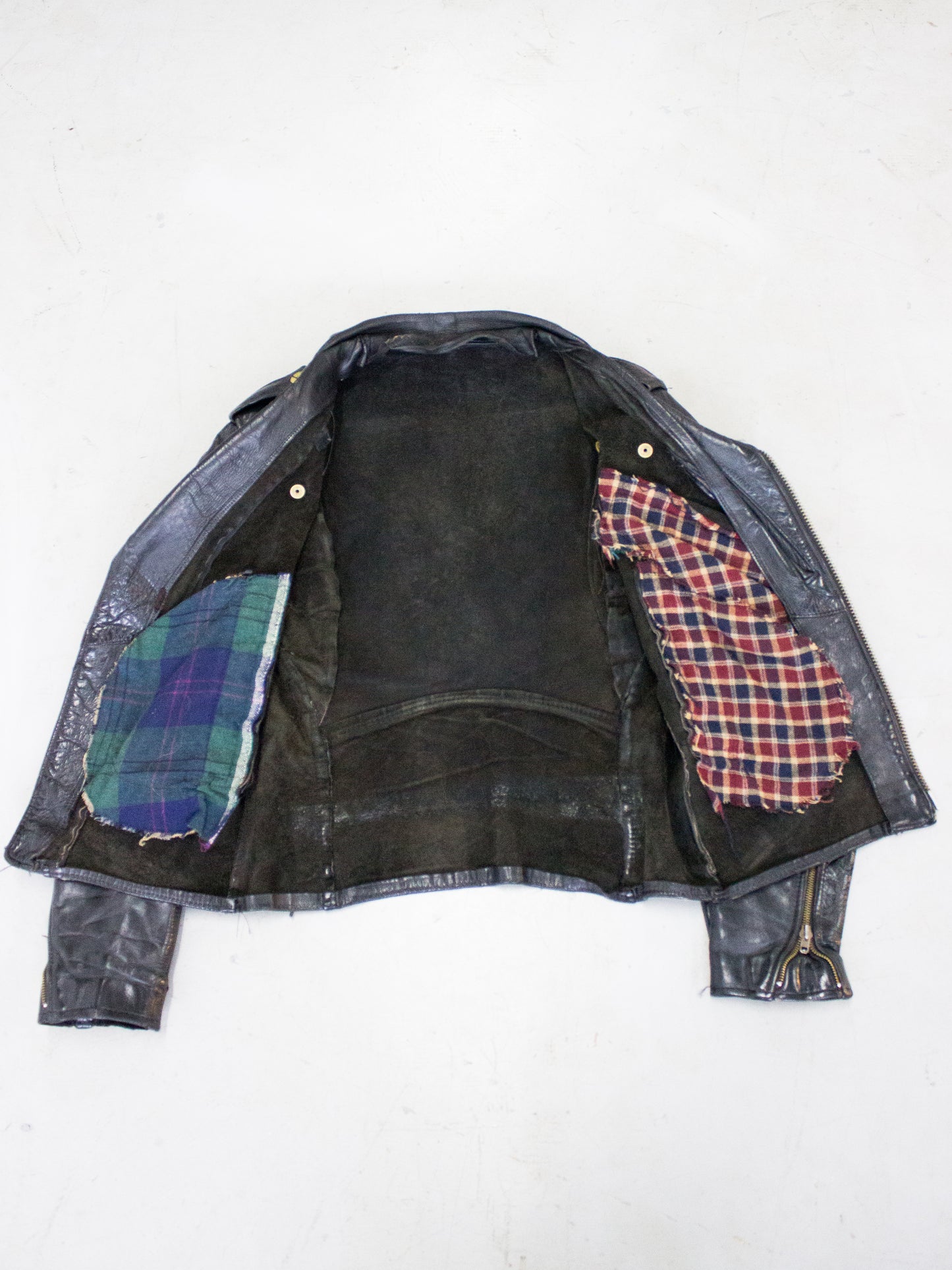 1980's Branded of Queens W-Style Black Cowhide Moto Jacket Made in New York USA (Men's Medium)
